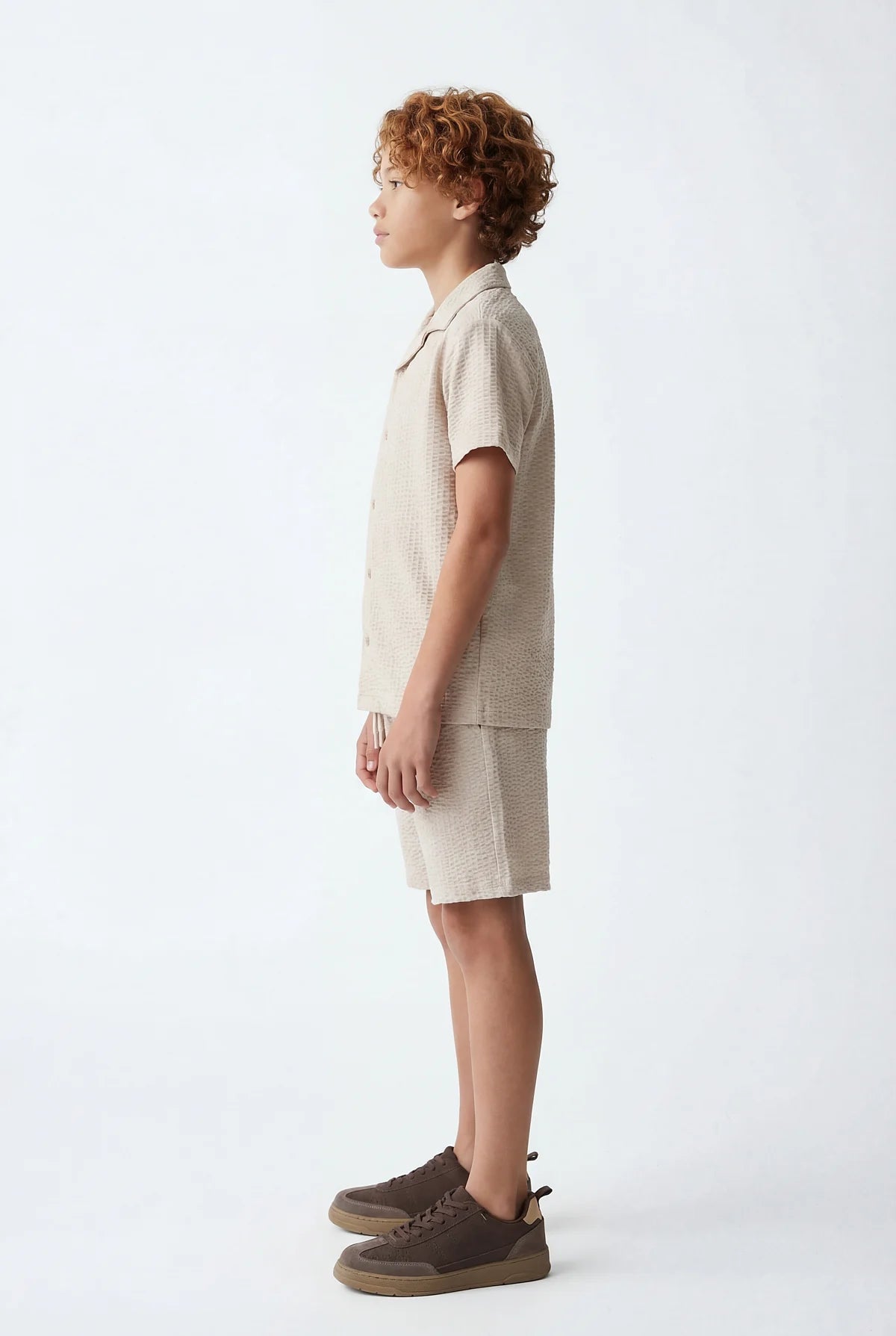 Boys' Textured Short Sleeved Shirt