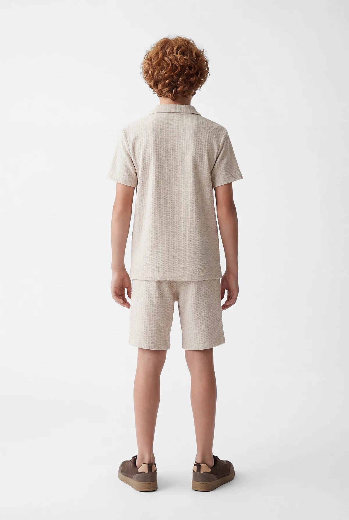 Boys' Textured Short Sleeved Shirt