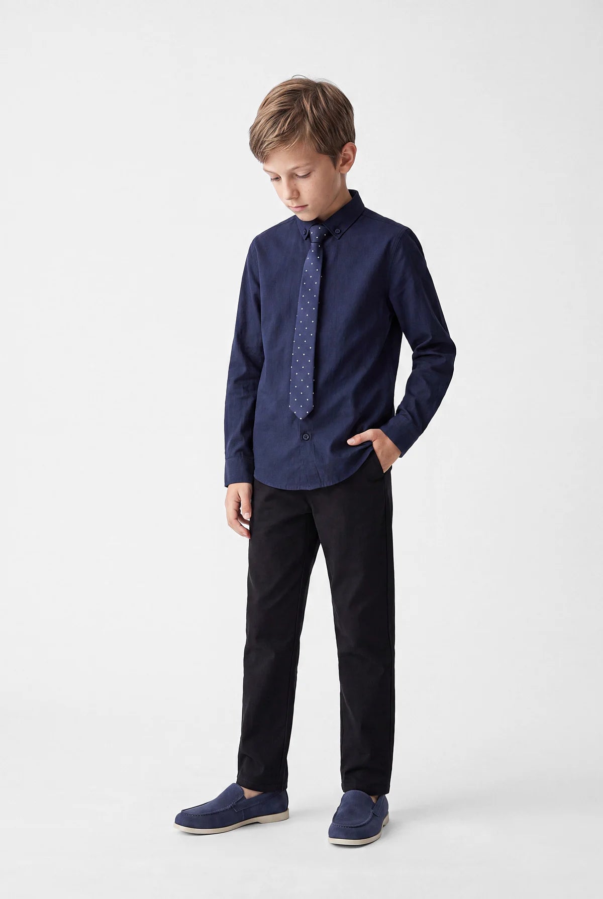 Boys' Button-Down Collar Long-Sleeve Shirt