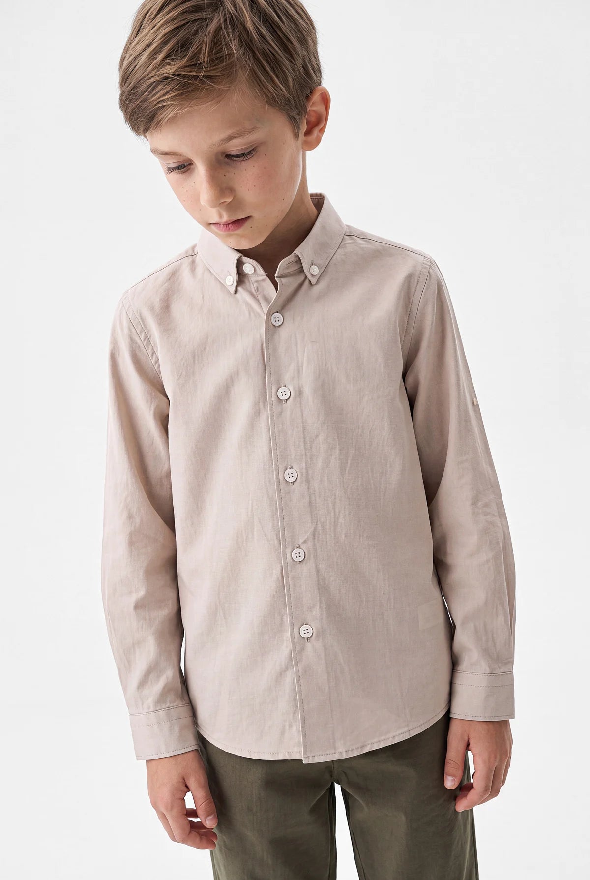 Boys' Button-Down Collar Long-Sleeve Shirt