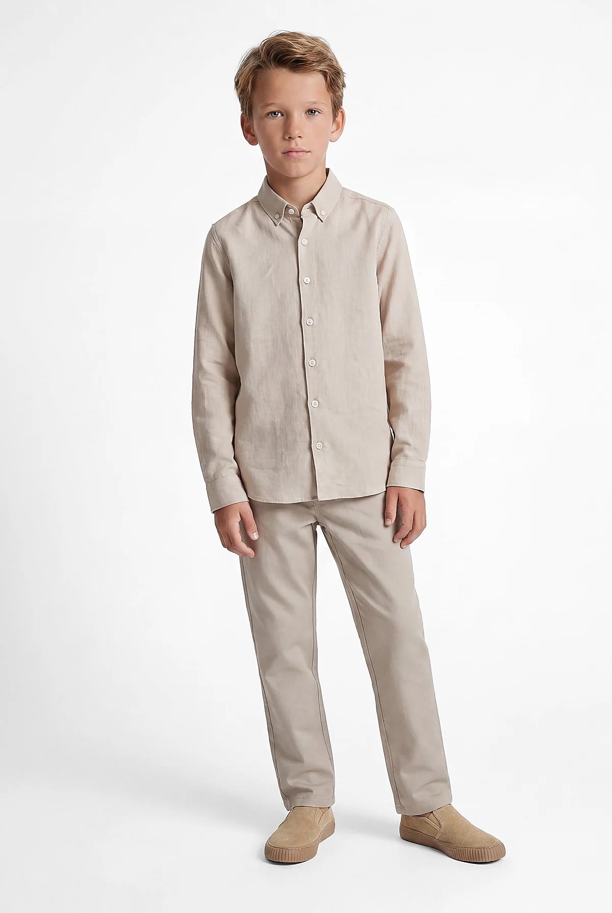 Boys' Linen Long-Sleeve Shirt