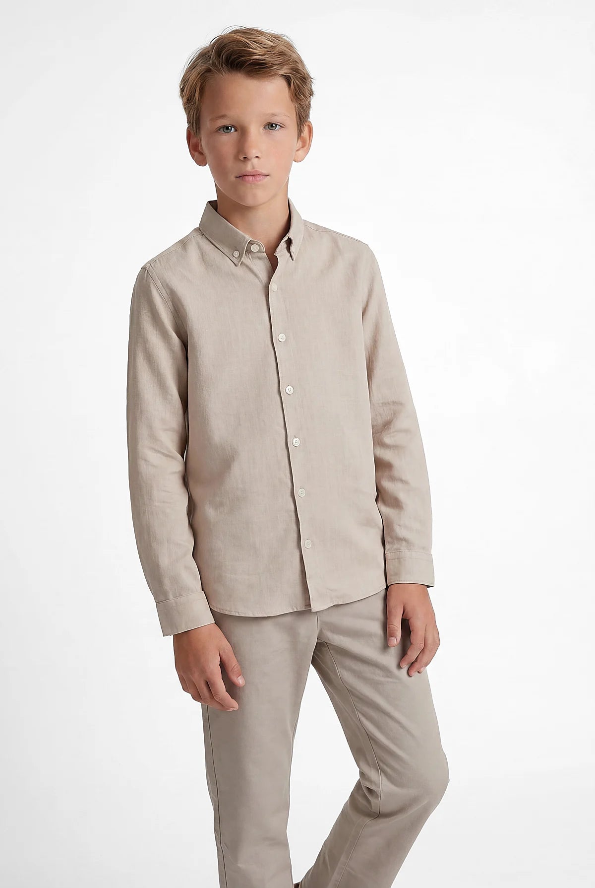 Boys' Linen Long-Sleeve Shirt