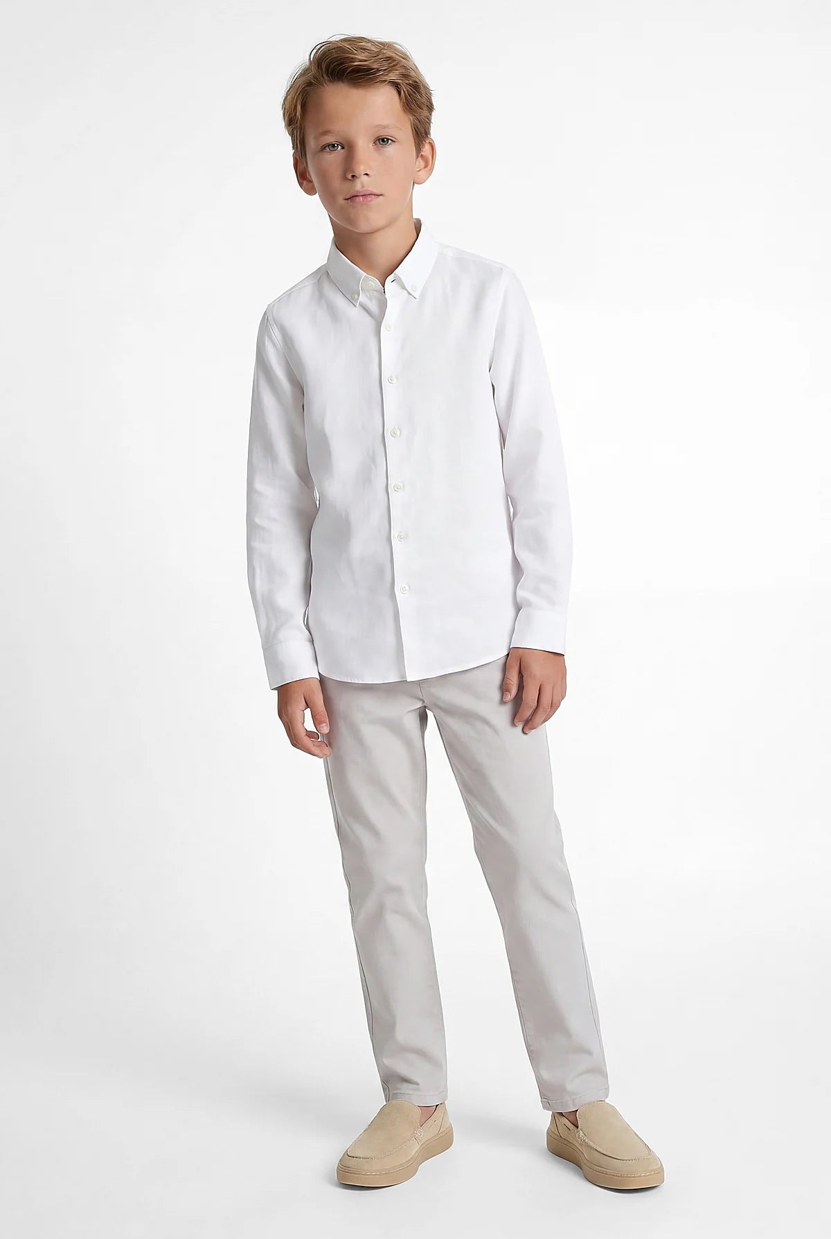 Boys' Linen Long-Sleeve Shirt