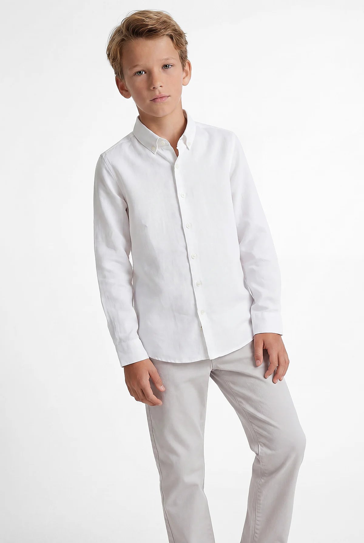 Boys' Linen Long-Sleeve Shirt