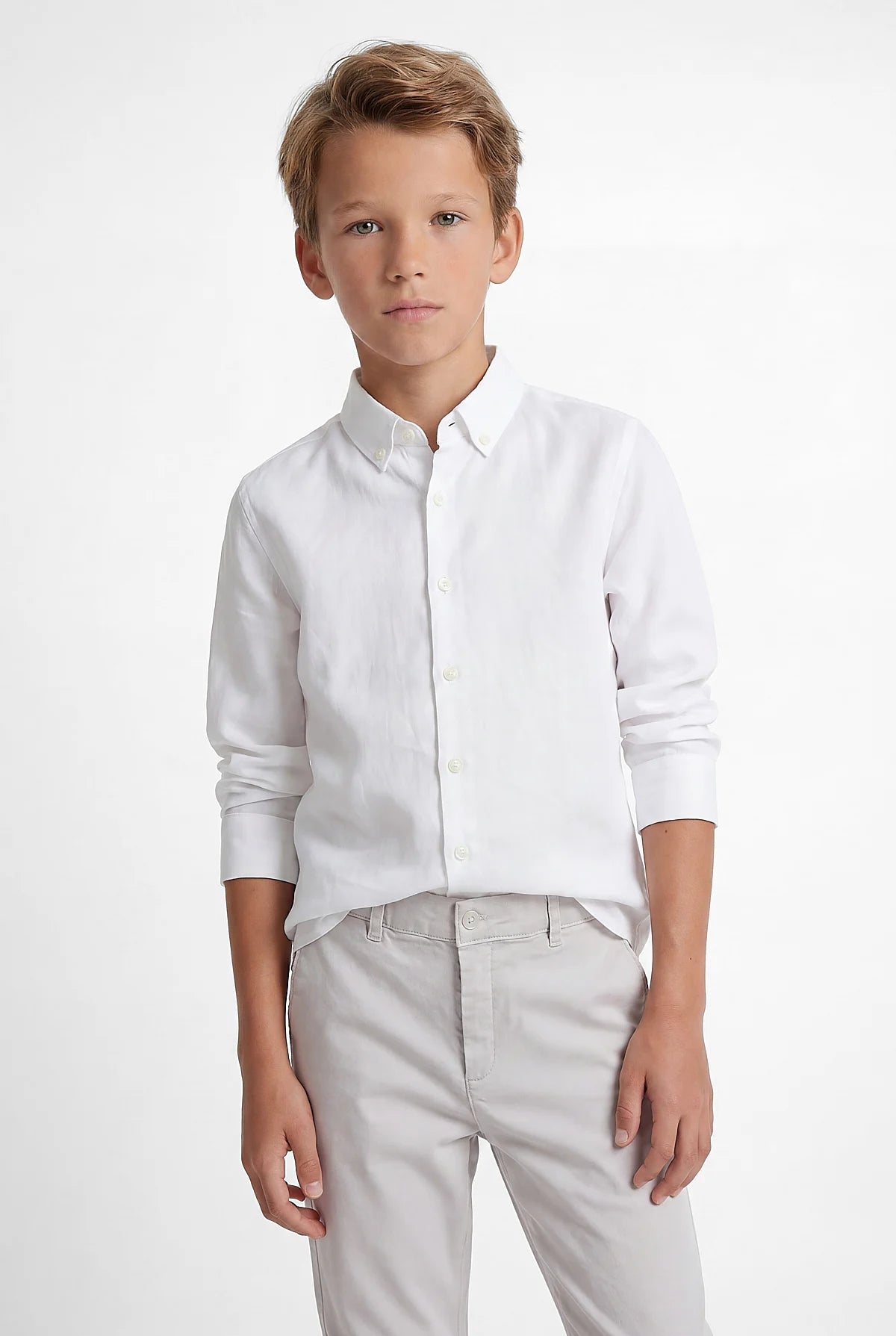 Boys' Linen Long-Sleeve Shirt