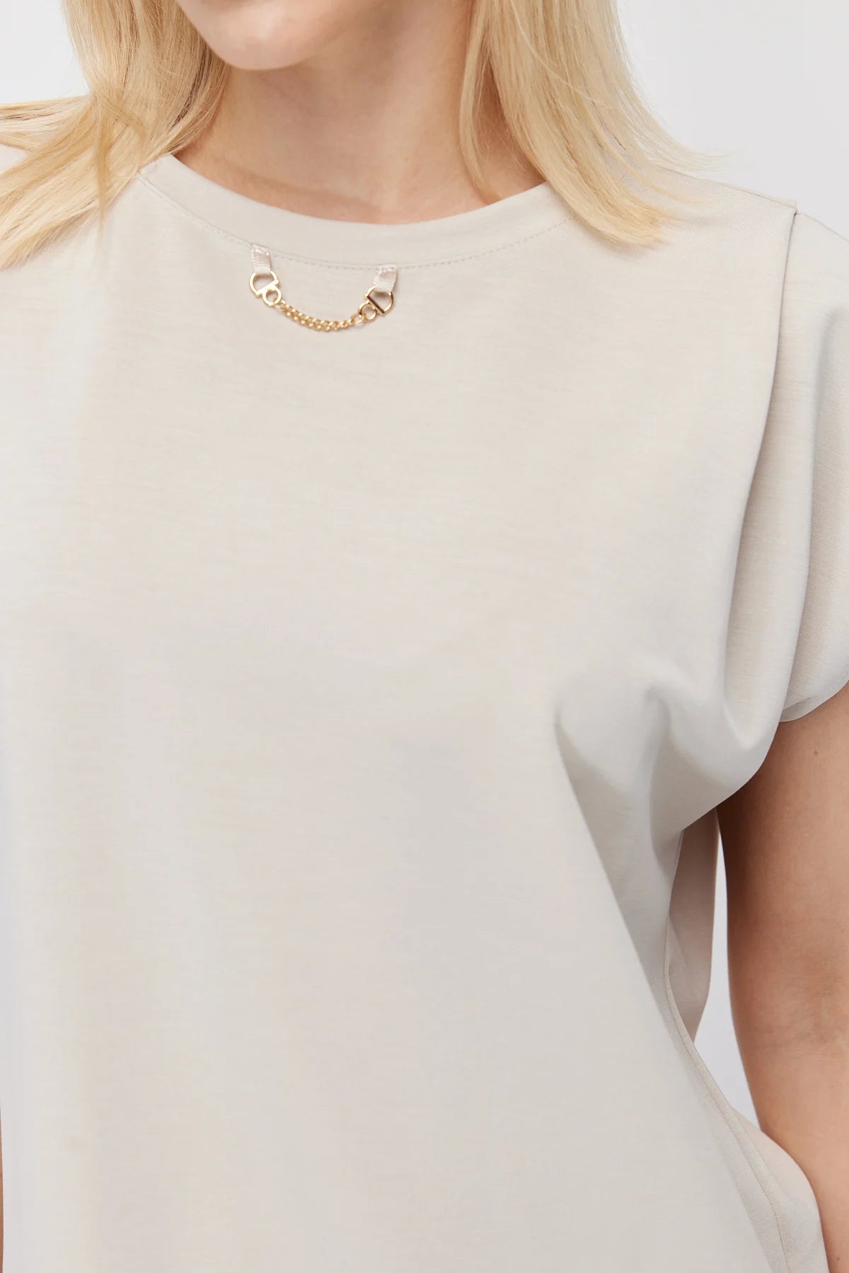 Women's Double-Sleeve T-Shirt with Chain Accessory