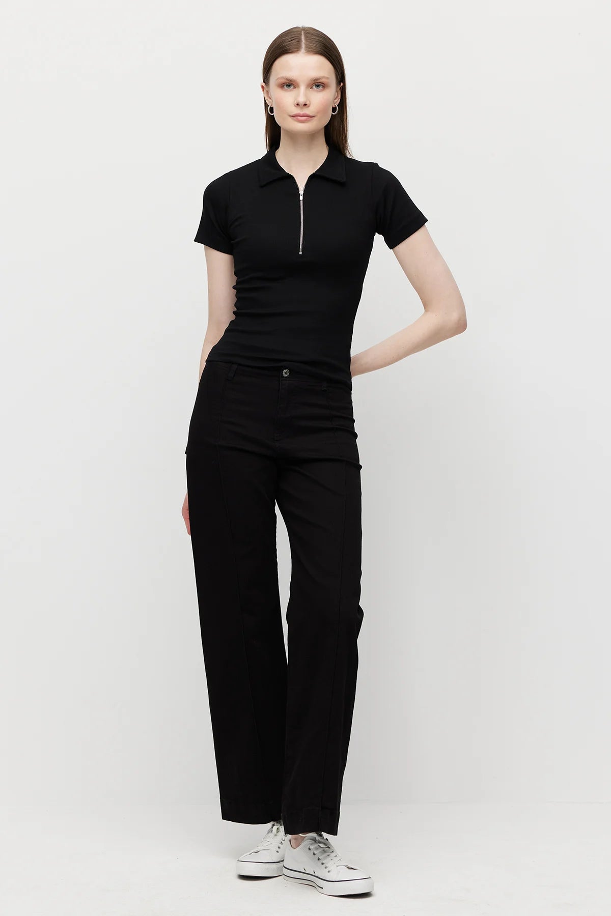 Women's Half-Zip Collar Bodysuit