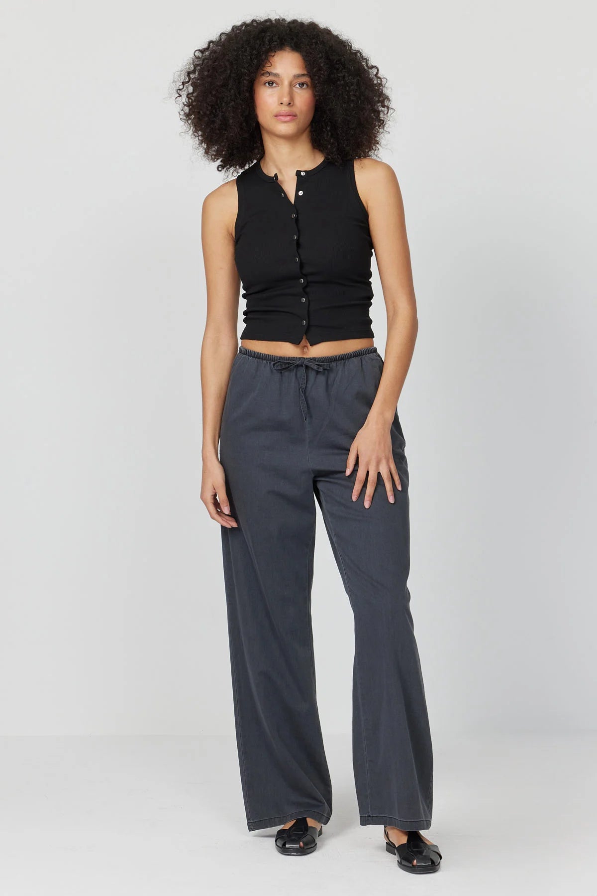 Women’s Elastic Waist Denim Trousers