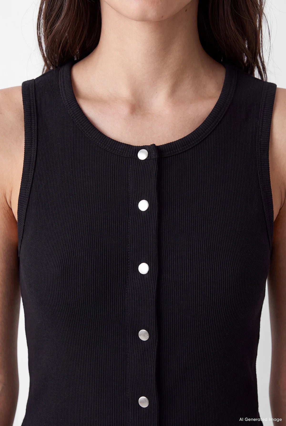 Women's Front Snap Sleeveless Blouse