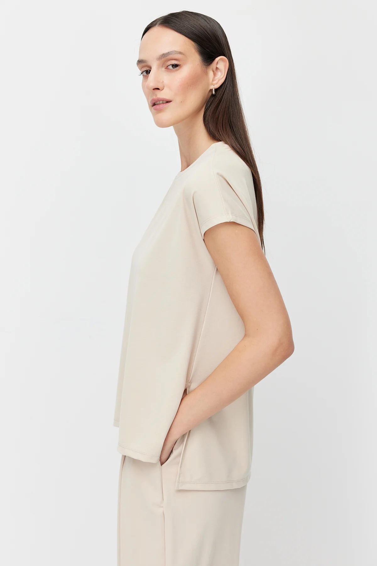Women's Crew Neck Short-Sleeve Blouse
