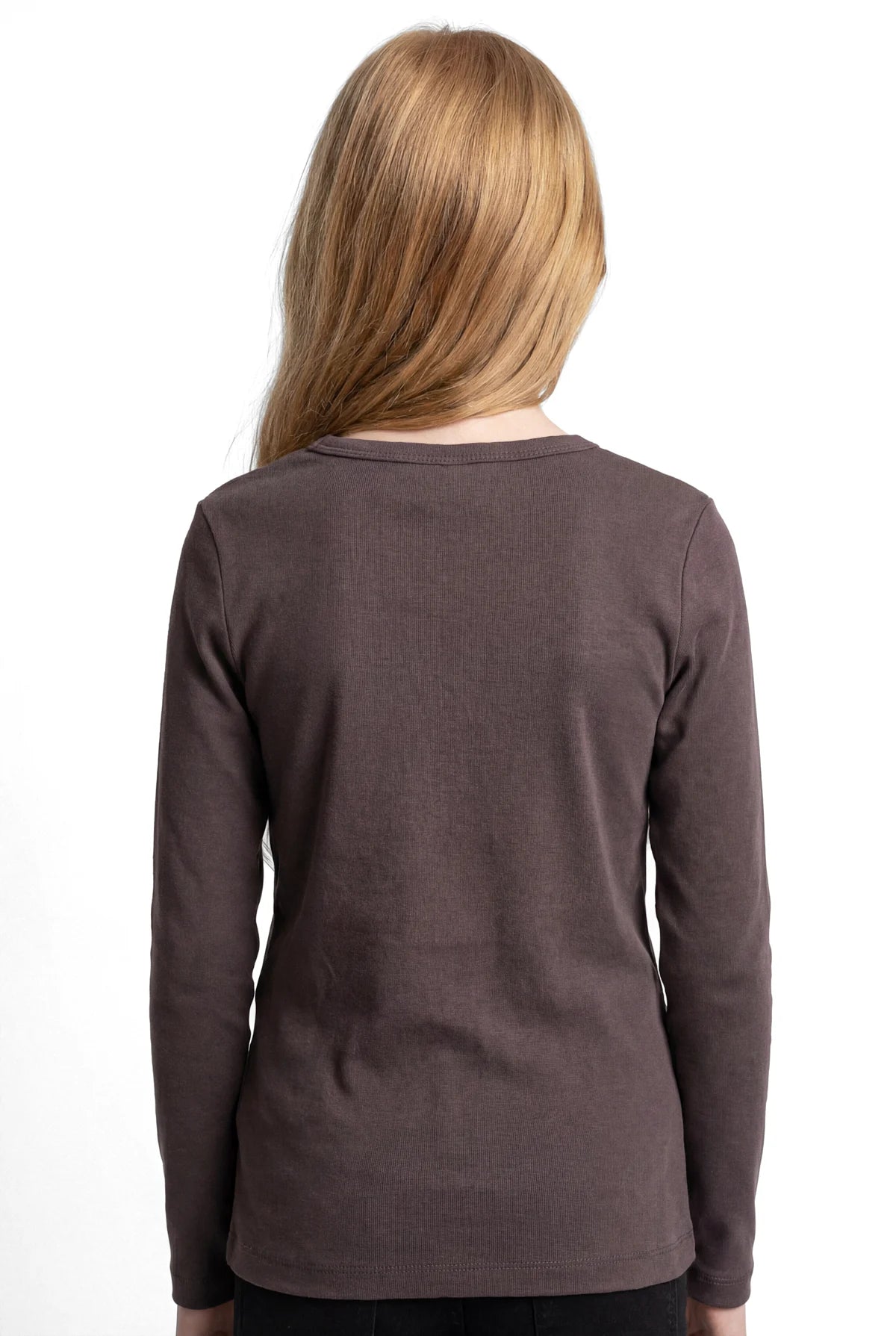 Girls' Ribbed Round Neck Blouse