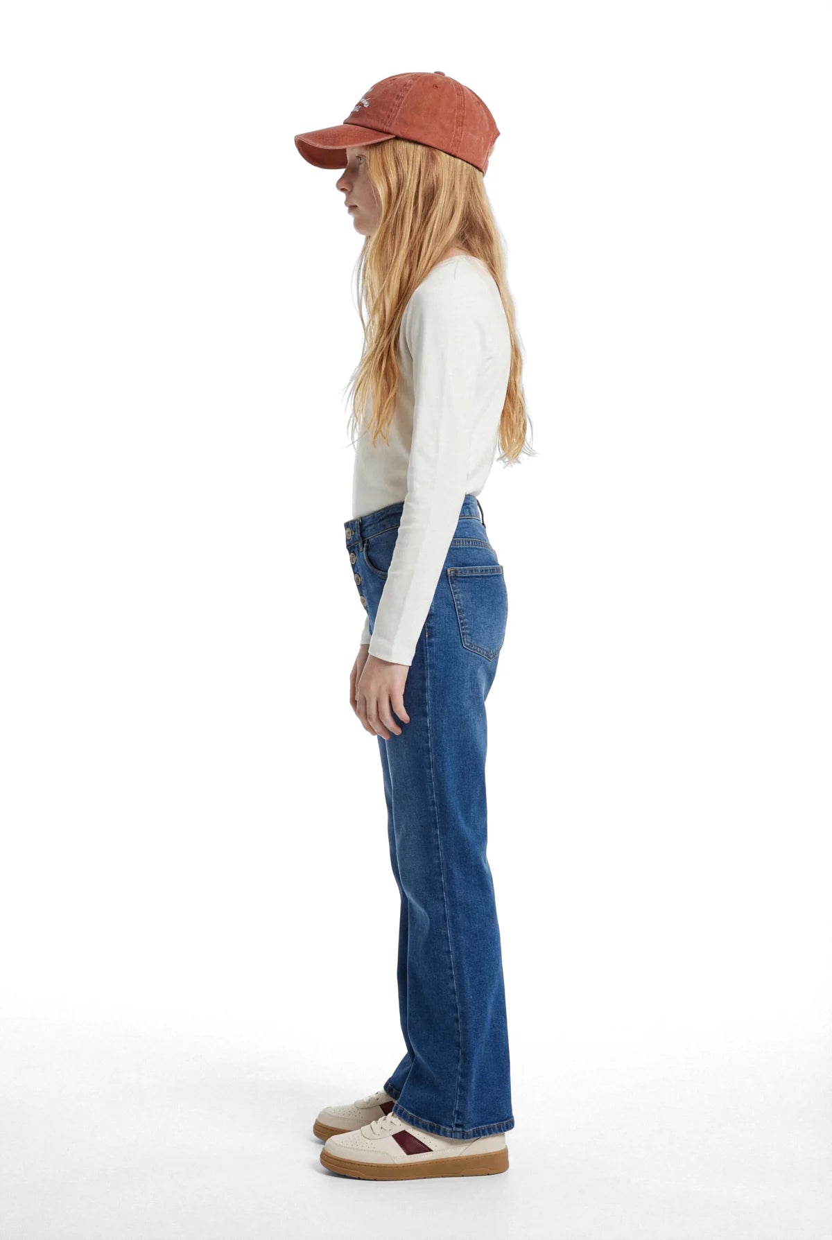 Girls' Ribbed Round Neck Blouse