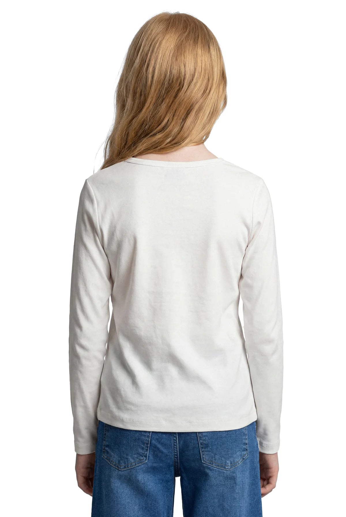 Girls' Ribbed Round Neck Blouse