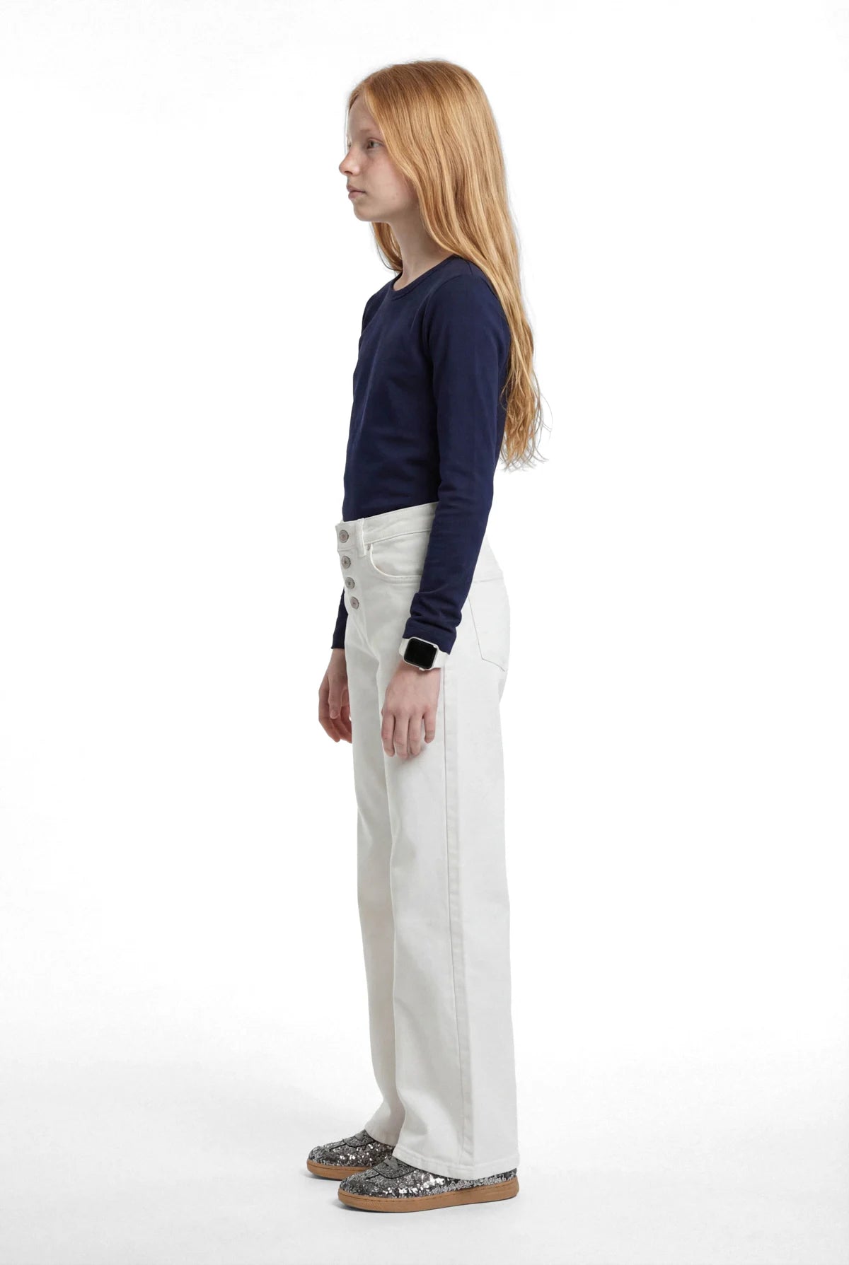 Girls' Ribbed Round Neck Blouse