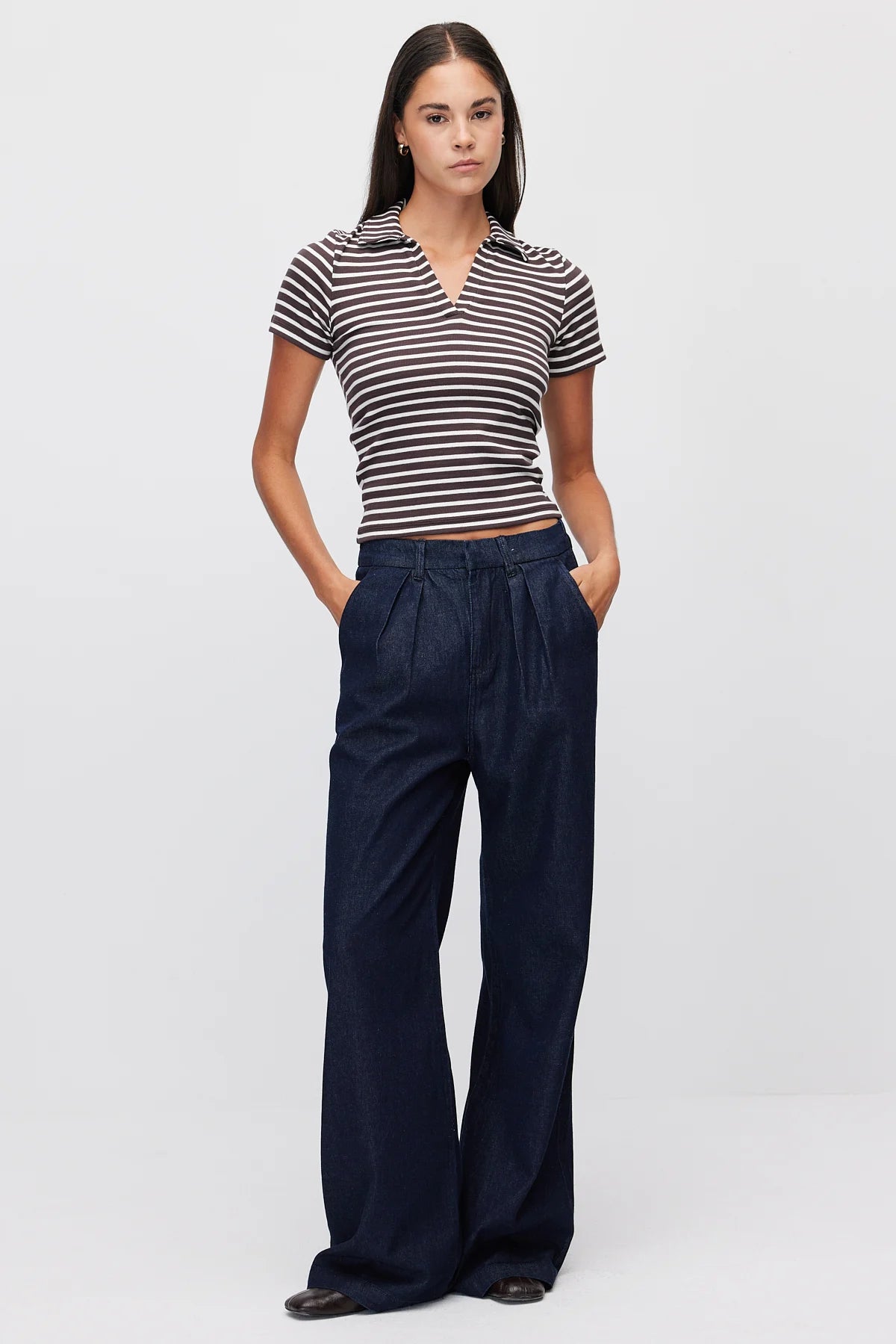Women's Polo Shirt Striped T-Shirt