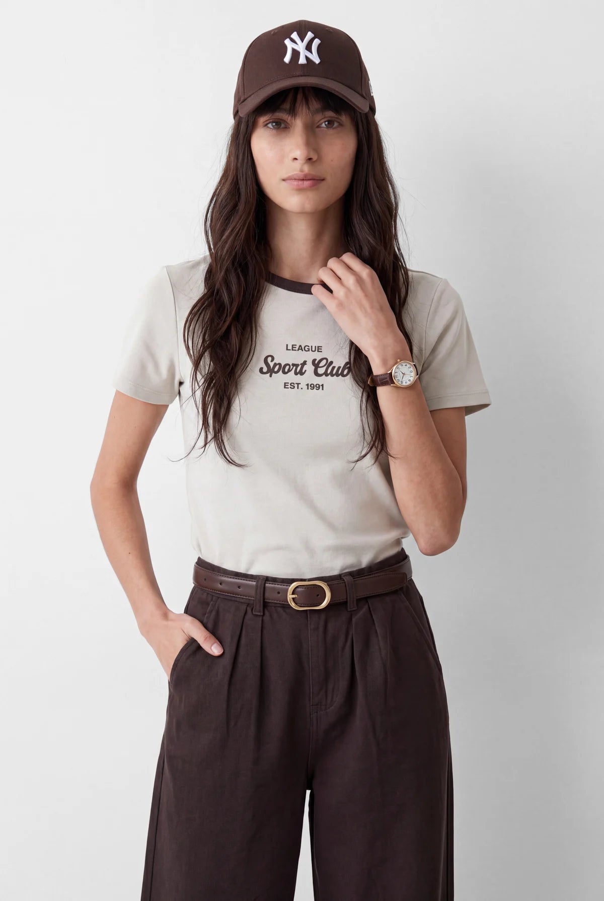 Women's Contrast Collar T-Shirt