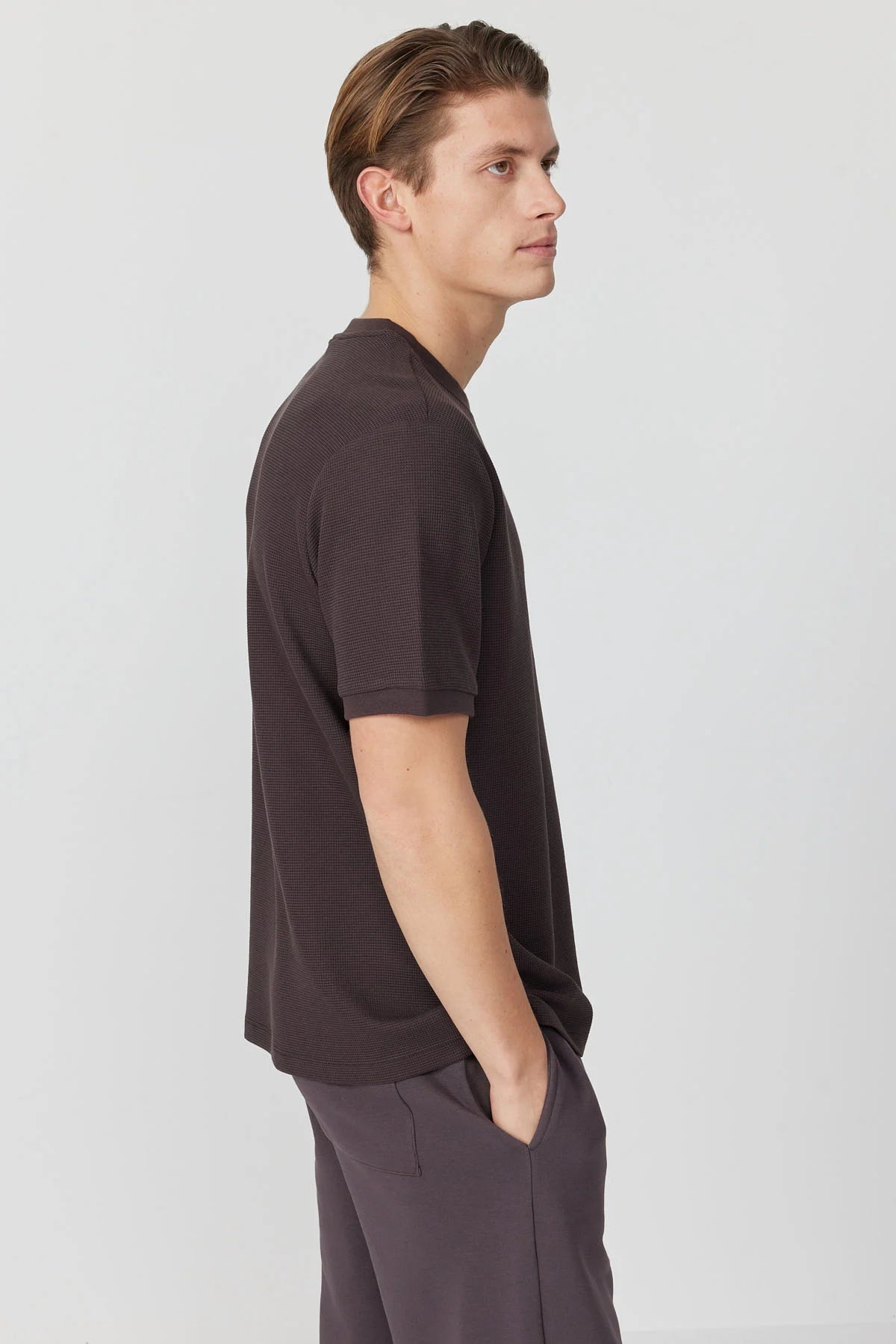 Men's Textured Text Detail T-shirt