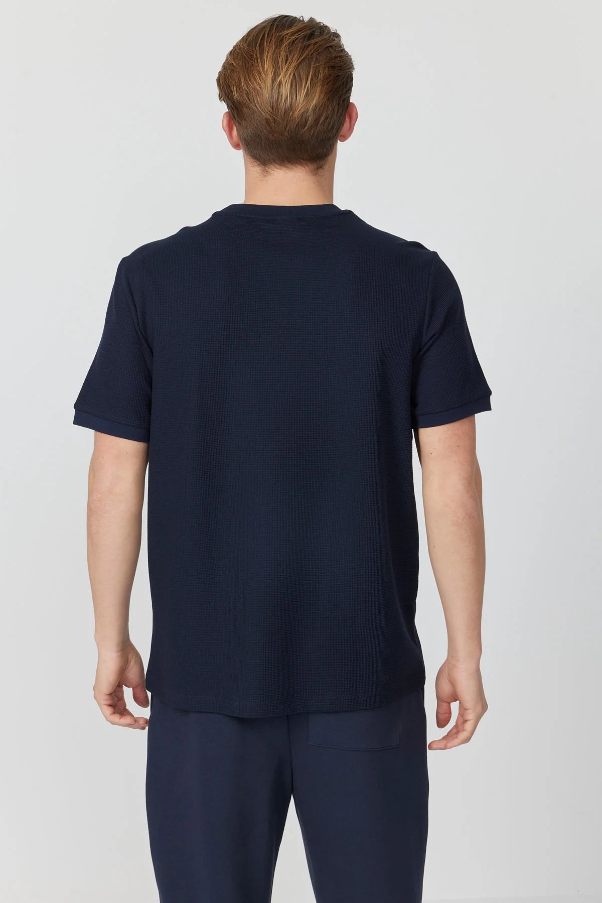 Men's Textured Text Detail T-shirt