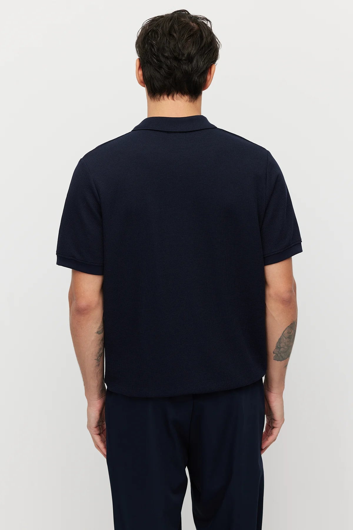 Men's Textured Polo Collar T-shirt