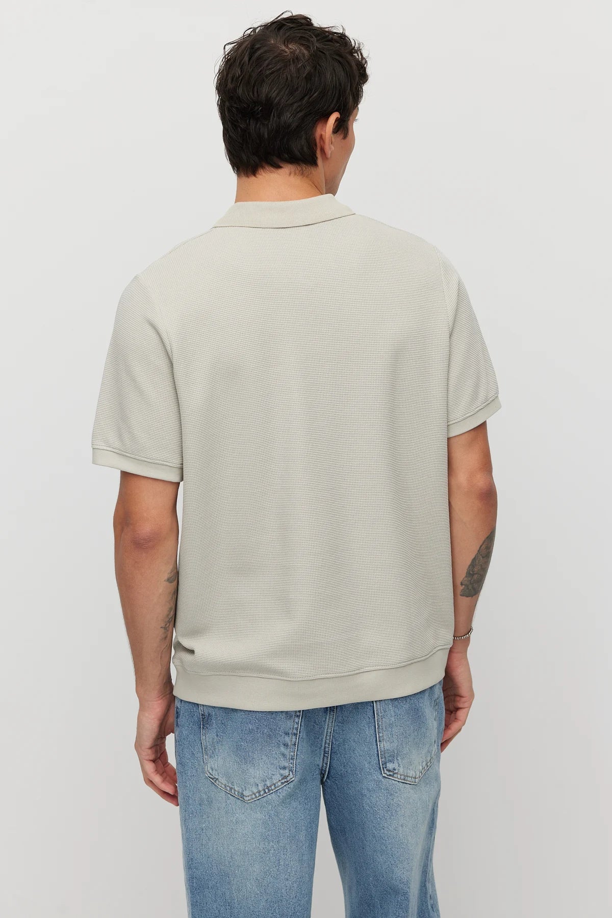 Men's Textured Polo Collar T-shirt