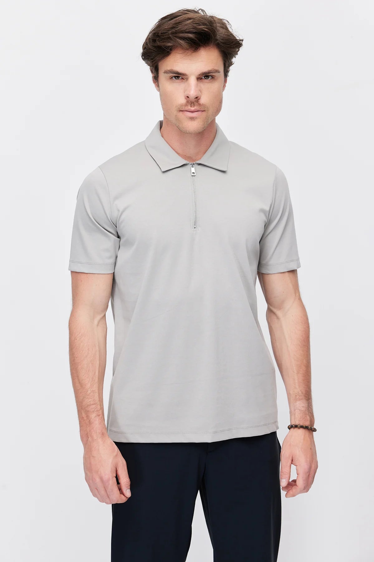 Men's Half-Zip Polo Collar T-shirt
