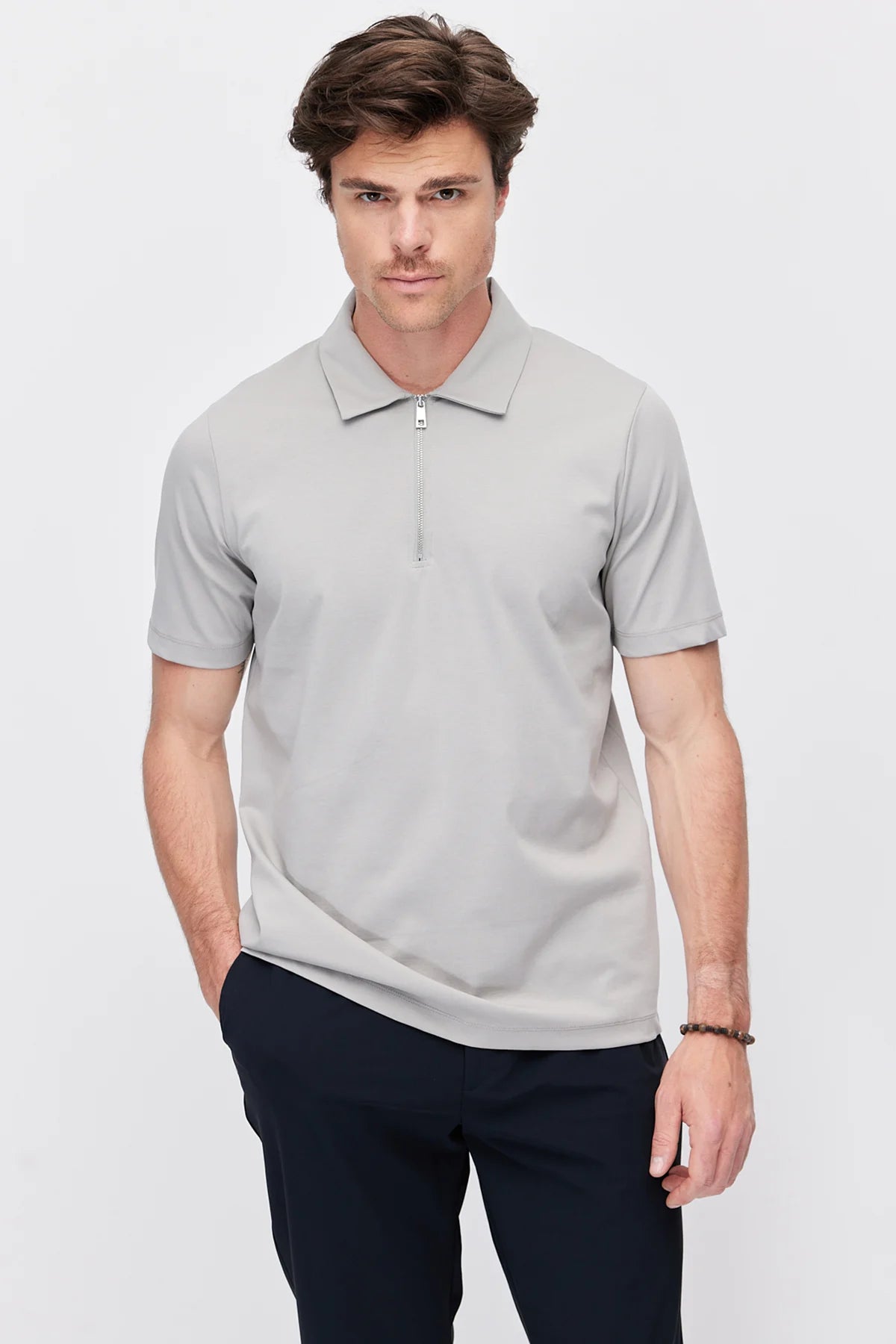 Men's Half-Zip Polo Collar T-shirt