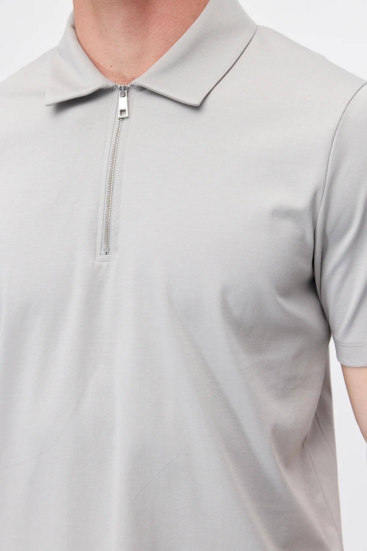 Men's Half-Zip Polo Collar T-shirt