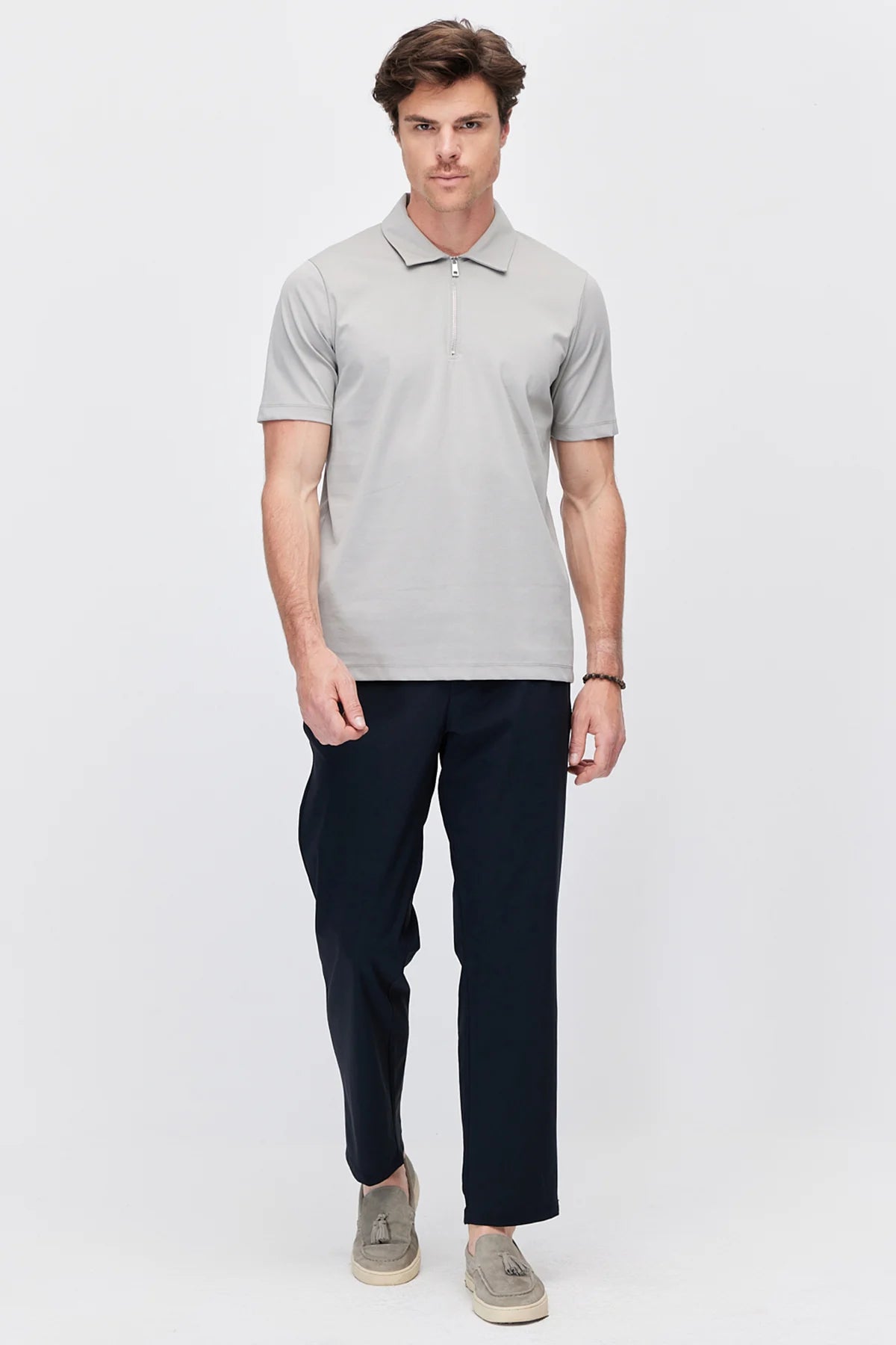 Men's Half-Zip Polo Collar T-shirt