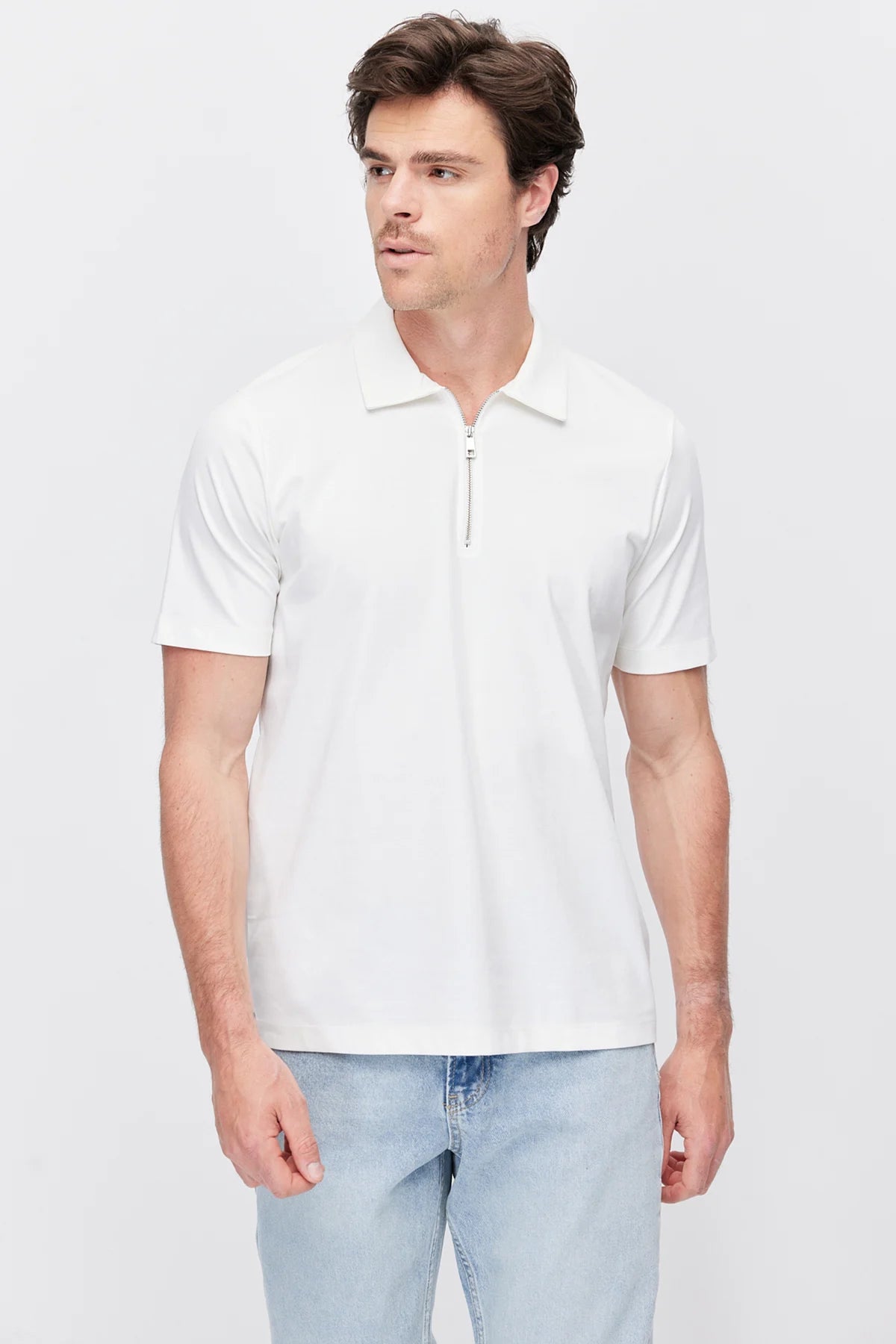 Men's Half-Zip Polo Collar T-shirt