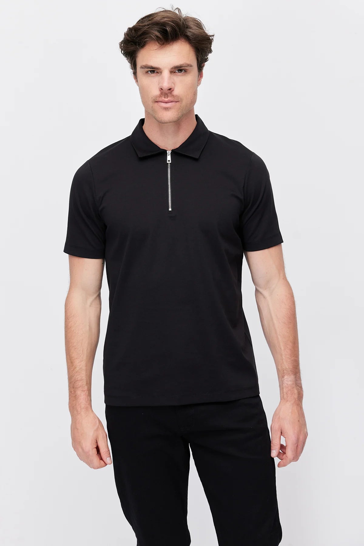 Men's Half-Zip Polo Collar T-shirt