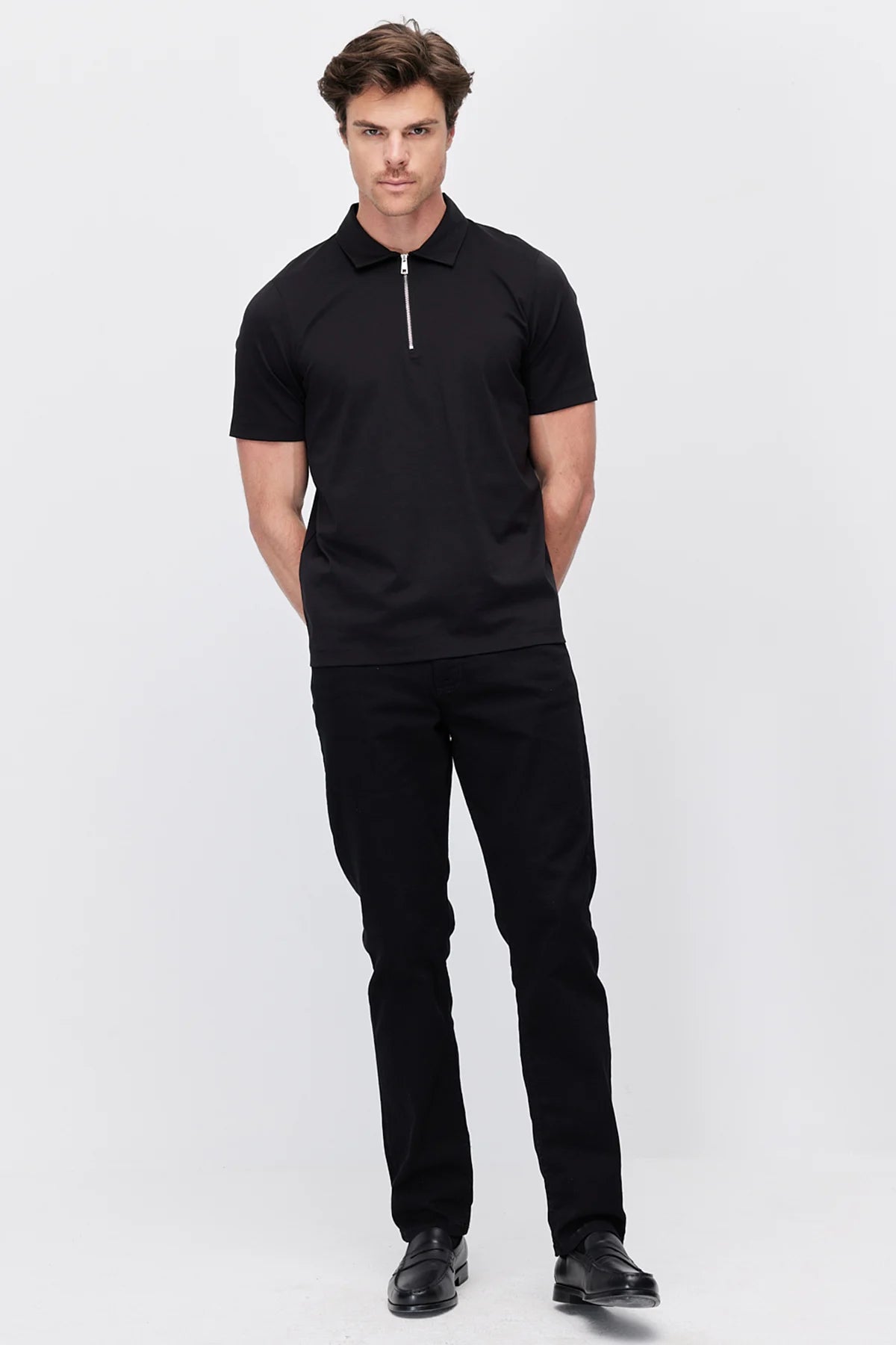 Men's Half-Zip Polo Collar T-shirt