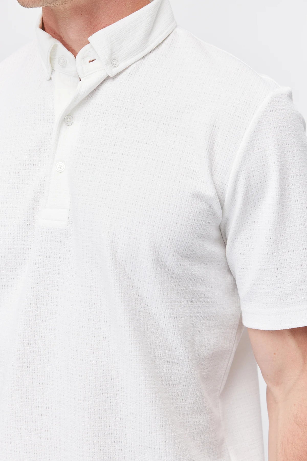 Men's Textured Polo Collar T-Shirt
