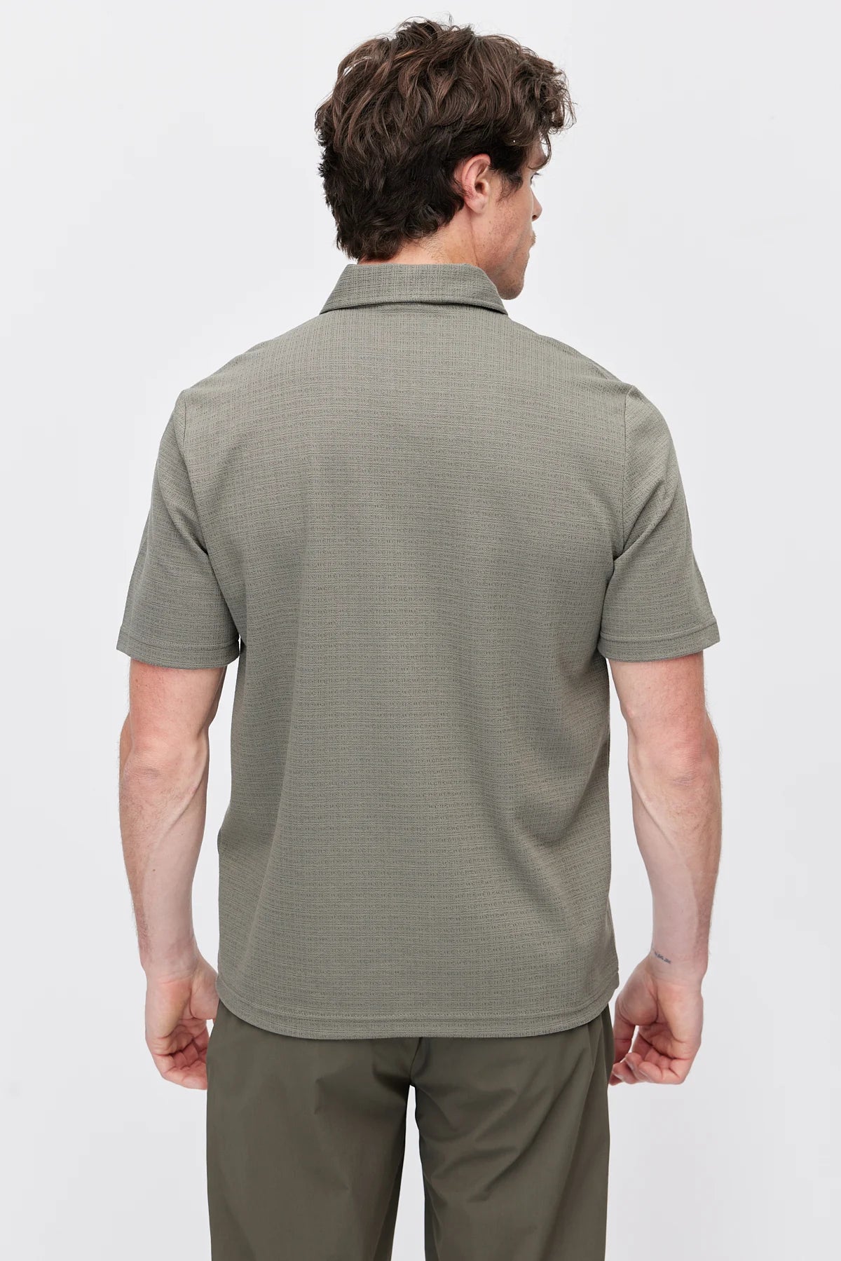 Men's Textured Polo Collar T-Shirt