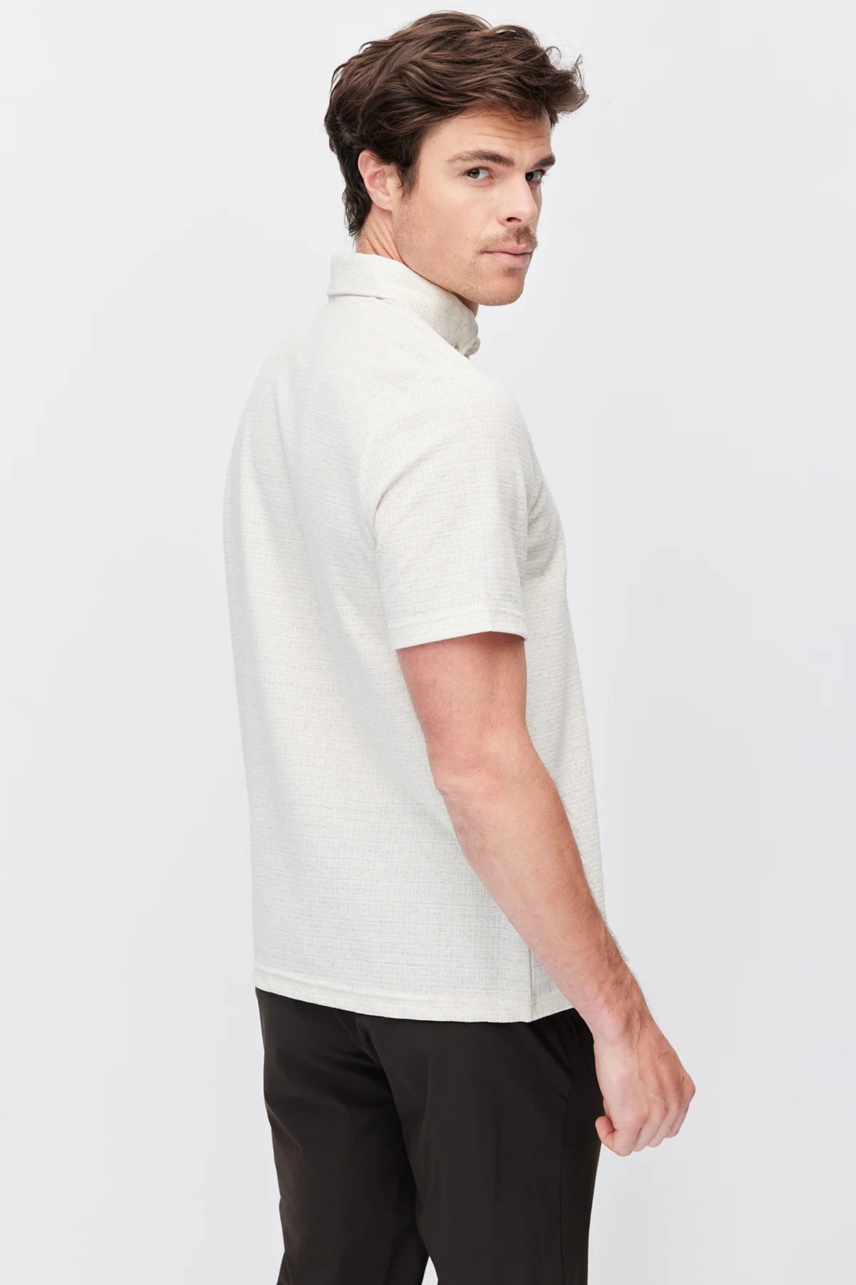 Men's Textured Polo Collar T-Shirt