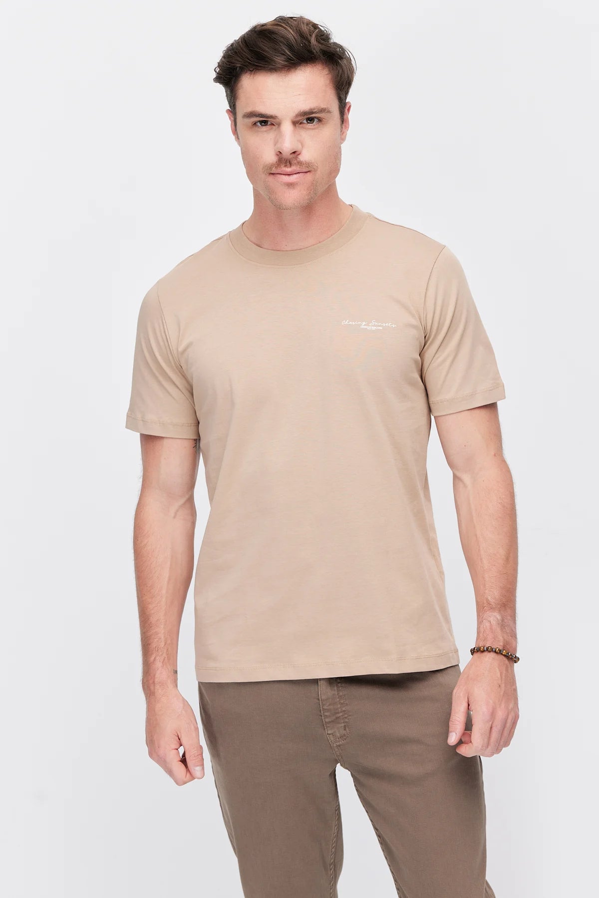 Men's Crew Neck T-shirt with Chest Print