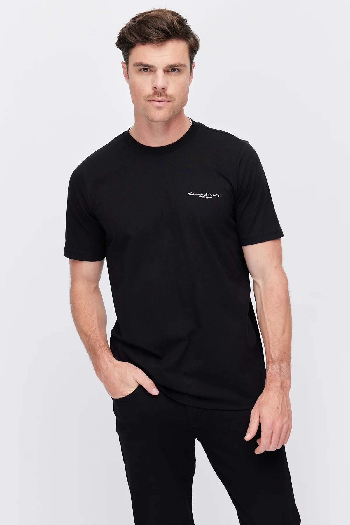 Men's Crew Neck T-shirt with Chest Print