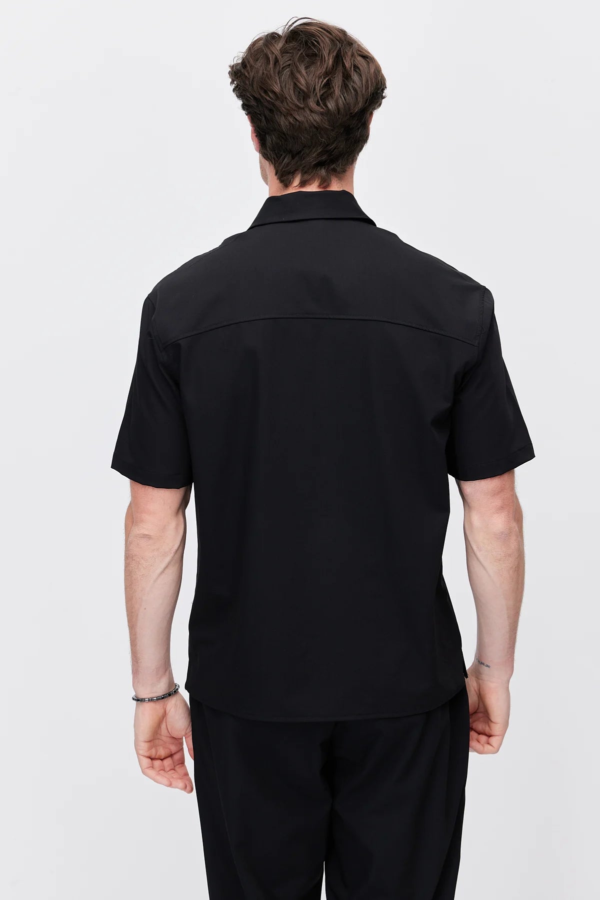 Men's Polo Collar T-Shirt with Minimal Side Slit Detail