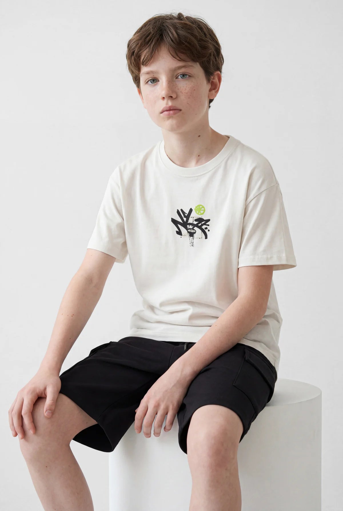 Boys' Crew Neck Printed Oversize T-Shirt