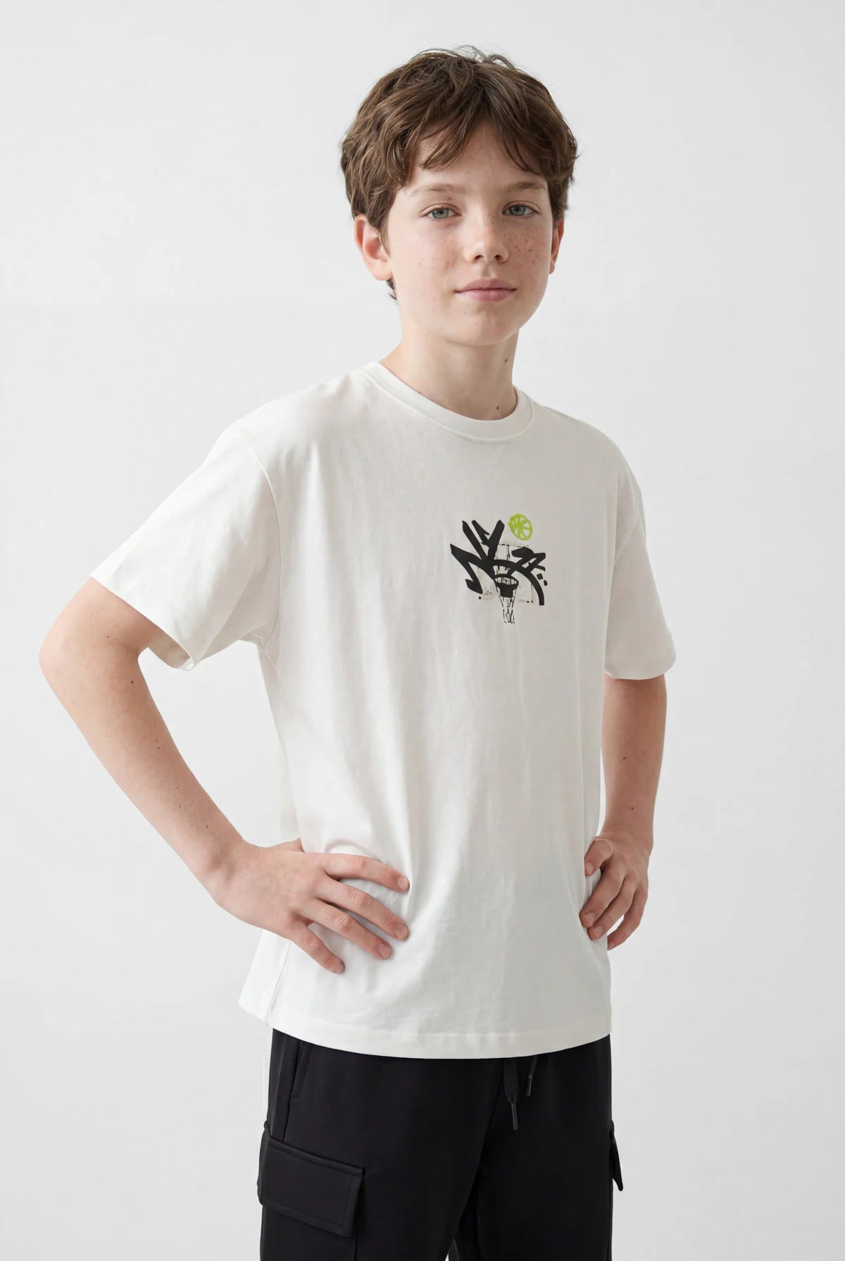 Boys' Crew Neck Printed Oversize T-Shirt