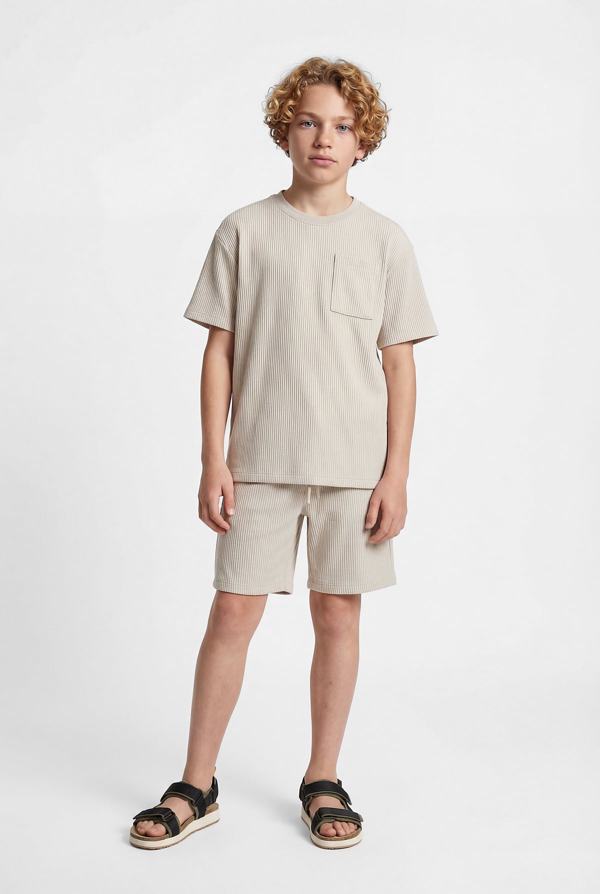 Boys' Textured T-shirt with Pocket Detail