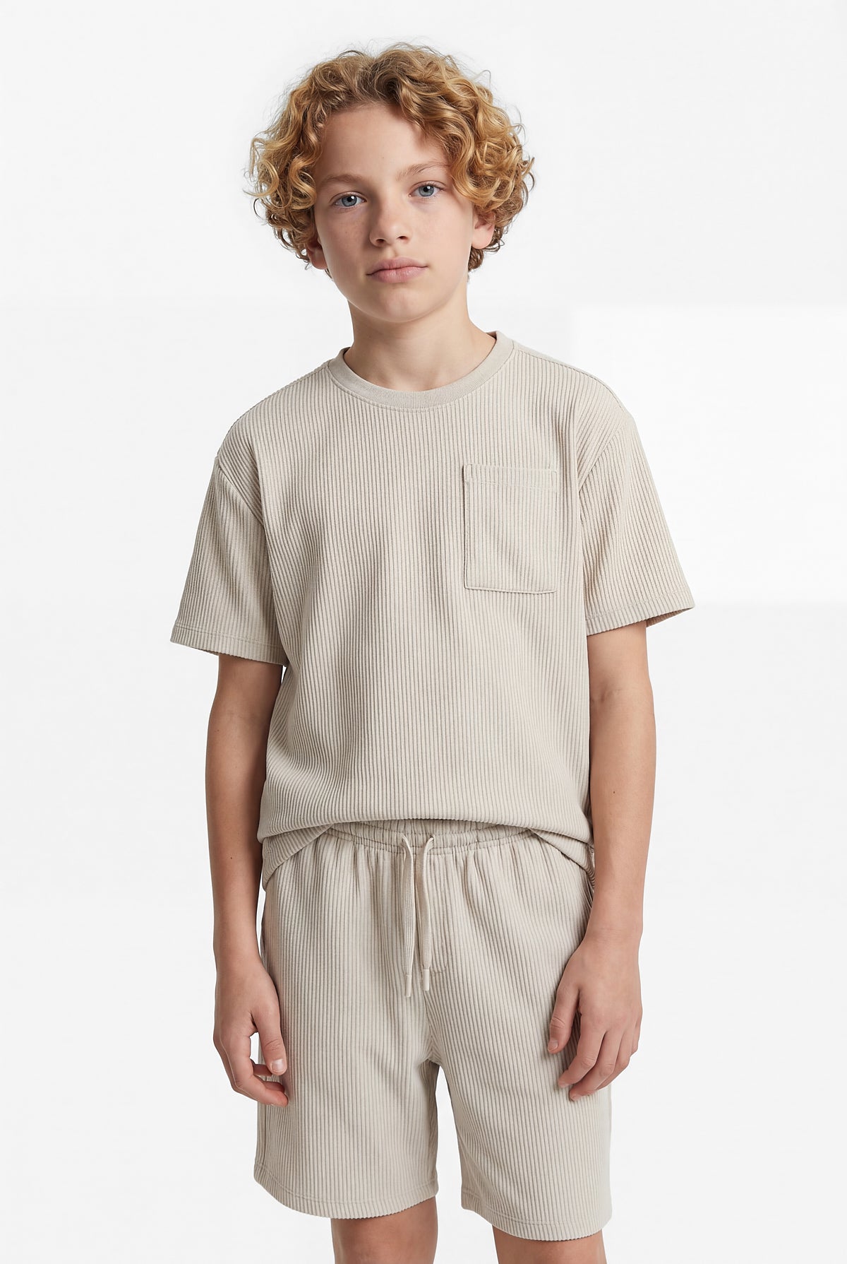 Boys' Textured T-shirt with Pocket Detail