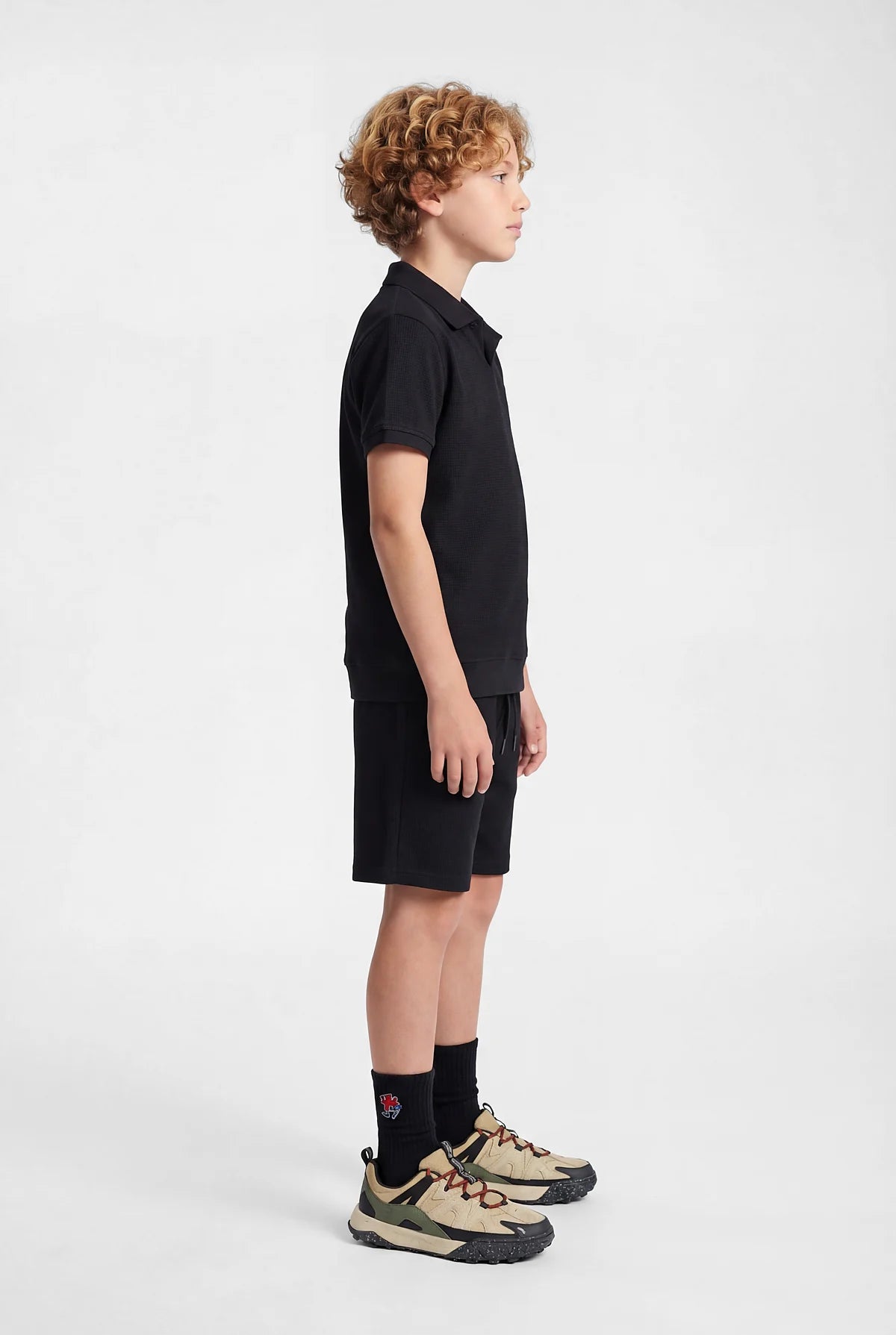 Boys' Polo Collar Textured T-shirt