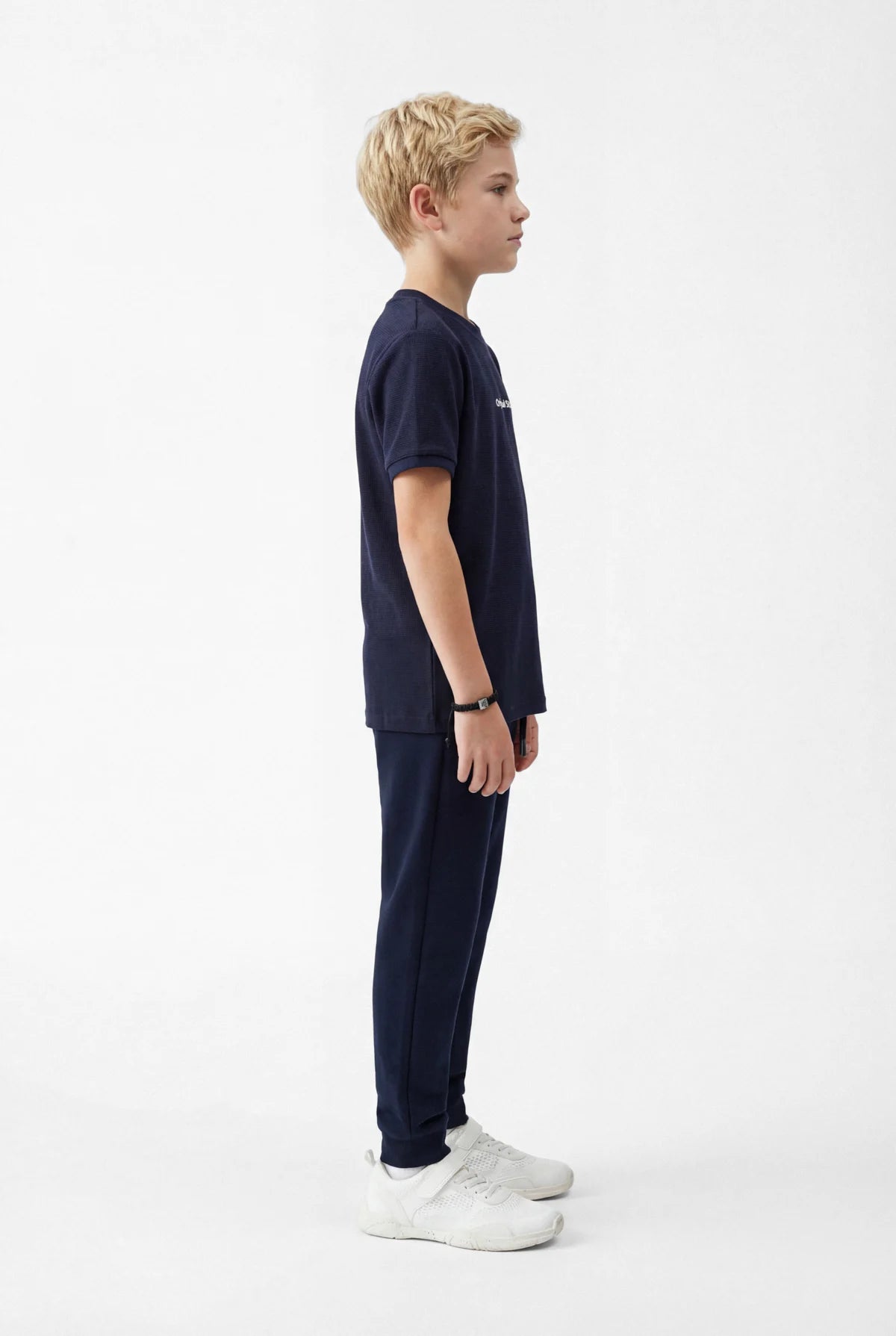 Boys' Textured T-shirt with Text Print