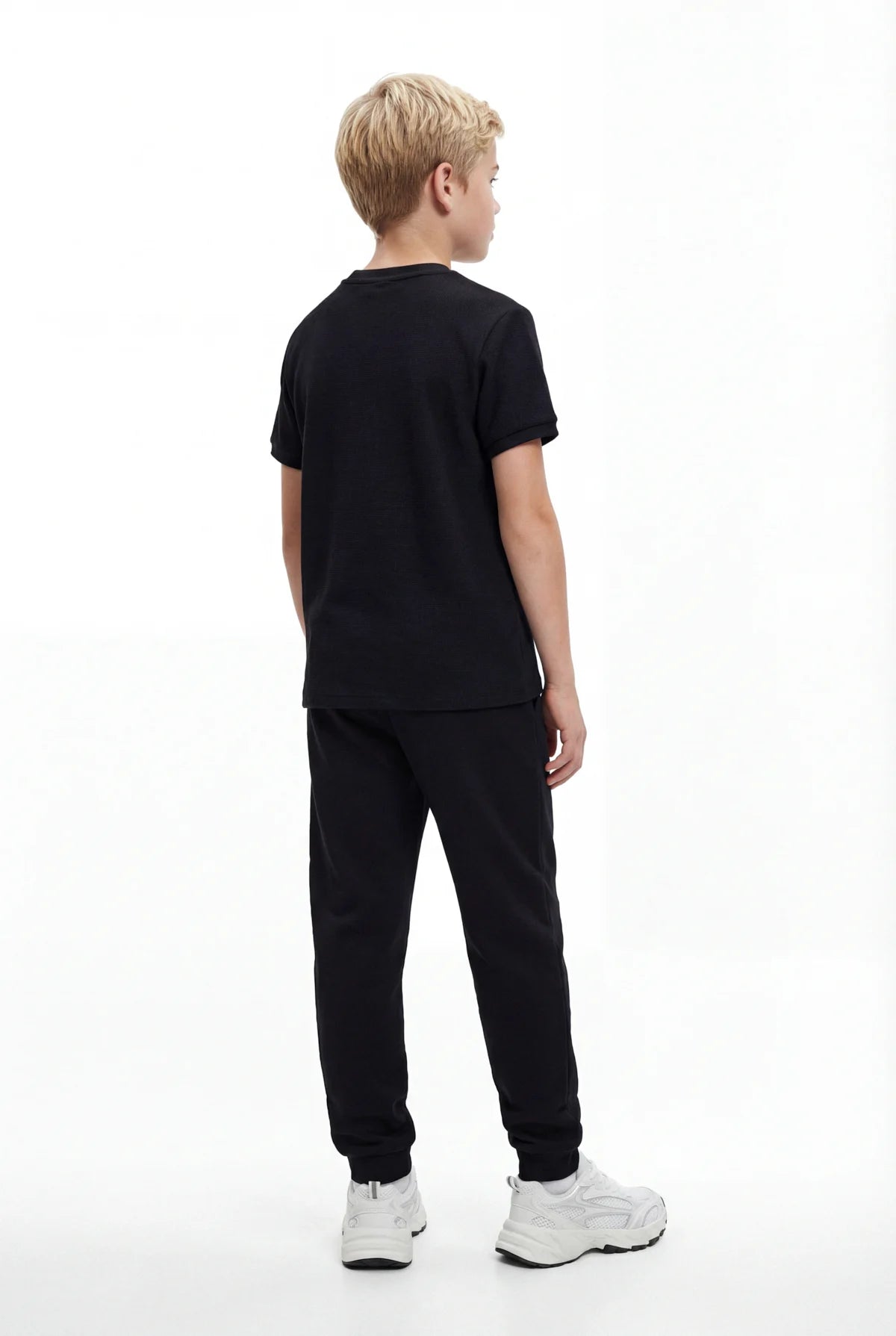 Boys' Textured T-shirt with Text Print