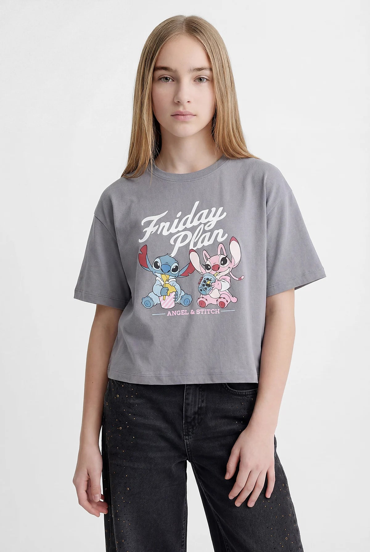 Girls' Detailed Basic T-shirt