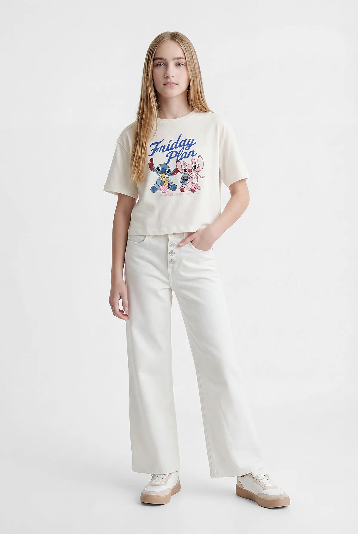 Girls' Detailed Basic T-shirt