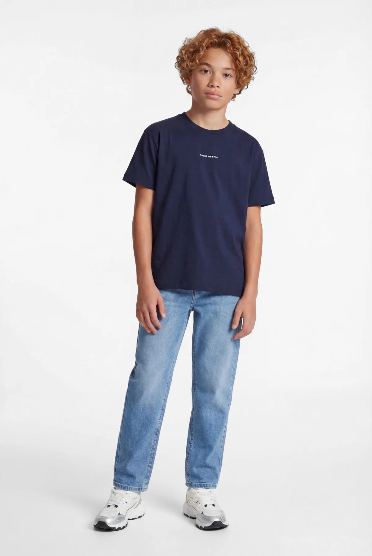 Boys' Oversize Basic T-shirt with Text Print