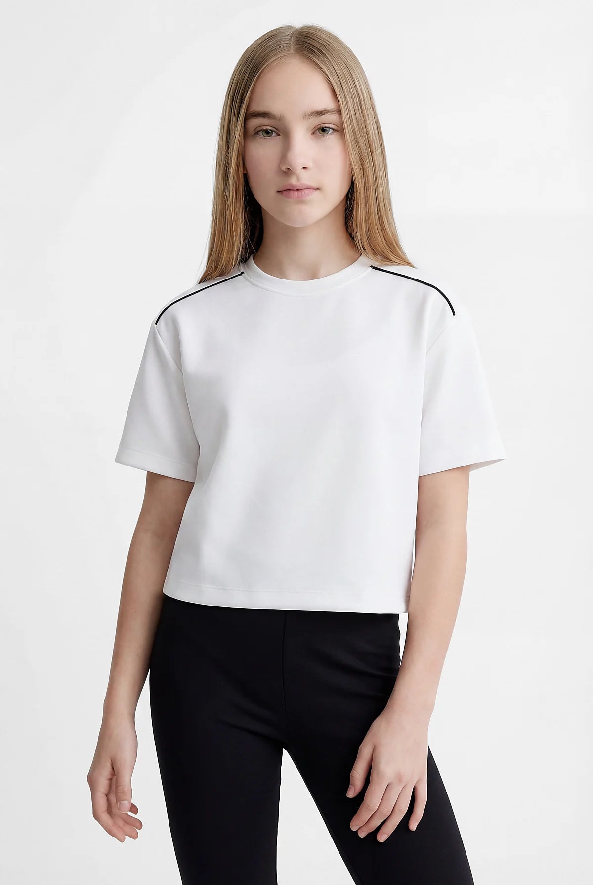 Girls' Striped Detail T-shirt
