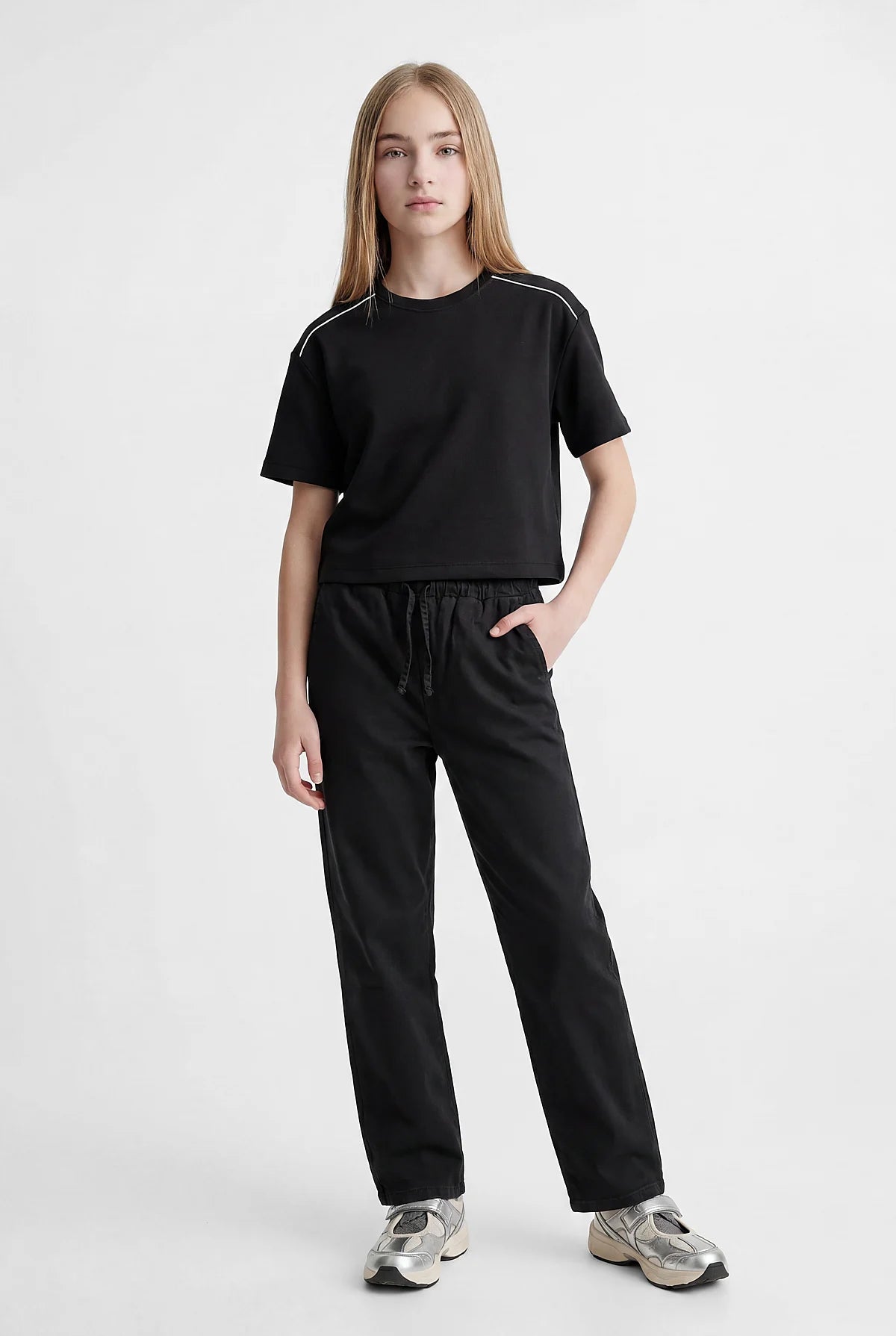 Girls' Striped Detail T-shirt