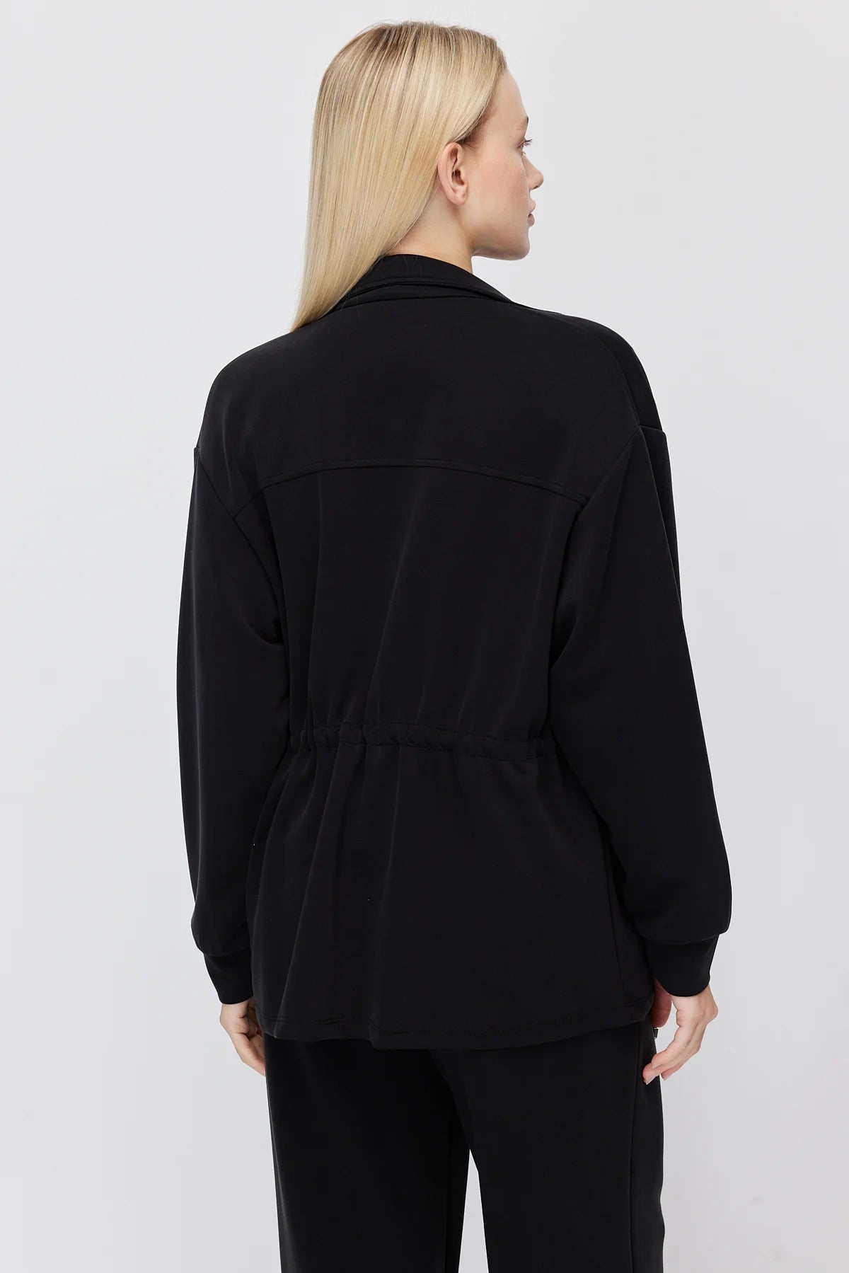 Women's Thin Sweatshirt with Adjustable Waist Drawstring